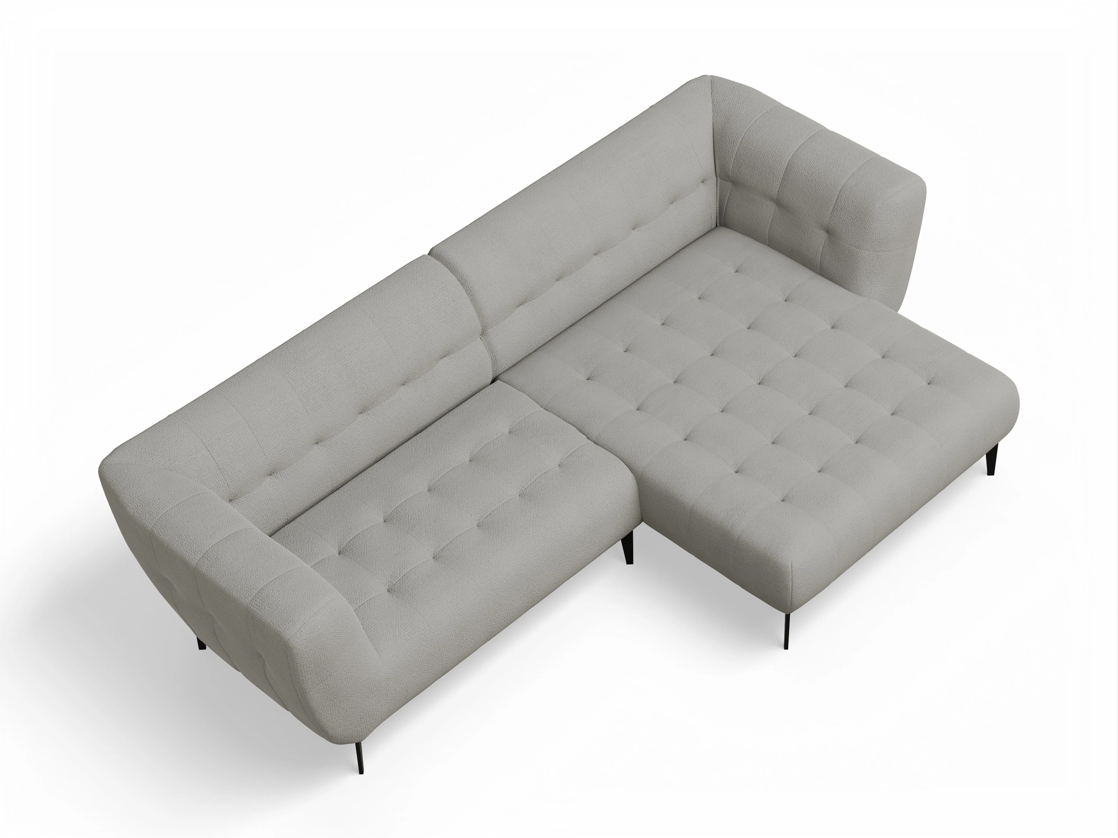 Ansicht des Produktes Vera Ecksofa rechts Abschluss offen in Stoff Grau