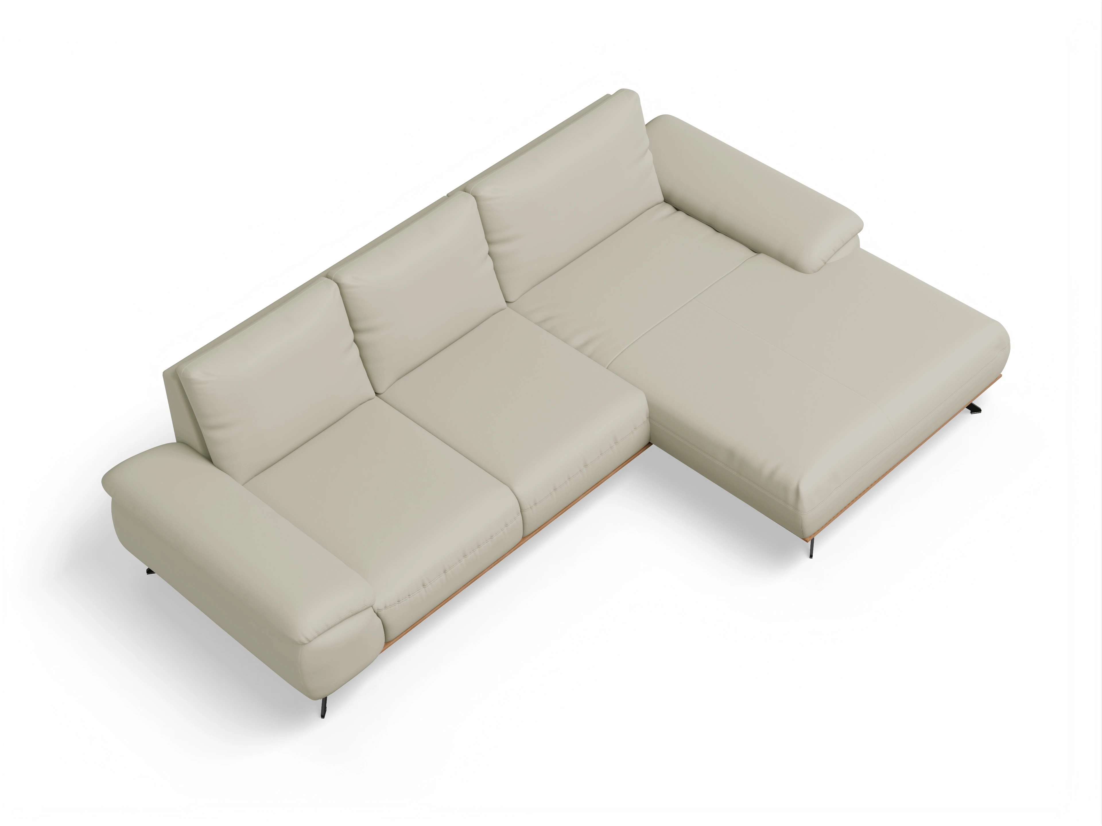 Ansicht des Produktes SC Select 1029 Ecksofa rechts Abschluss offen in Leder Beige