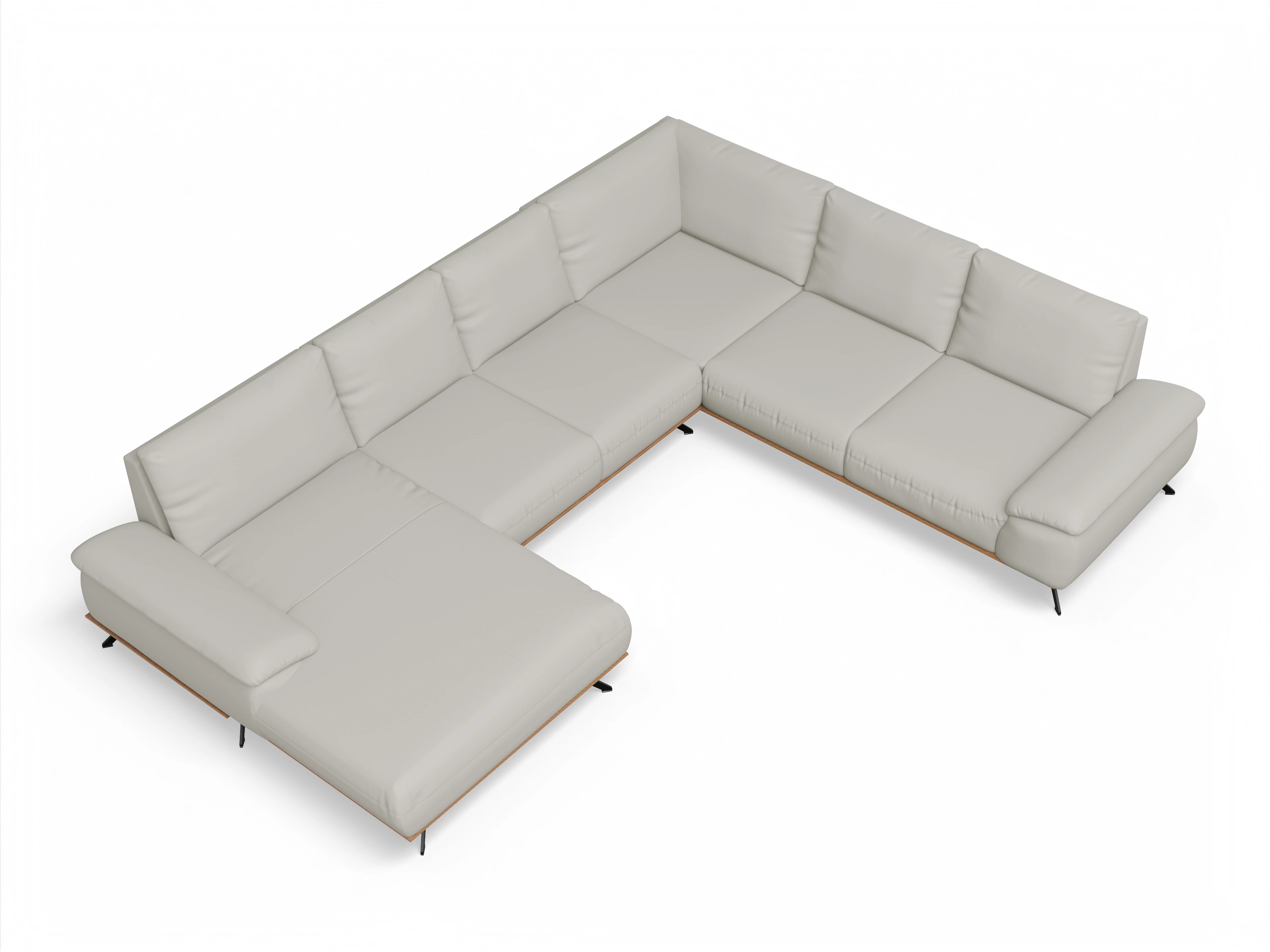 Sitz Concept Select 1029 CanSE Large L Ansicht des Produktes SC Select 1029 Wohnlandschaft Armlehne rechts Abschluss offen links in Leder Beige