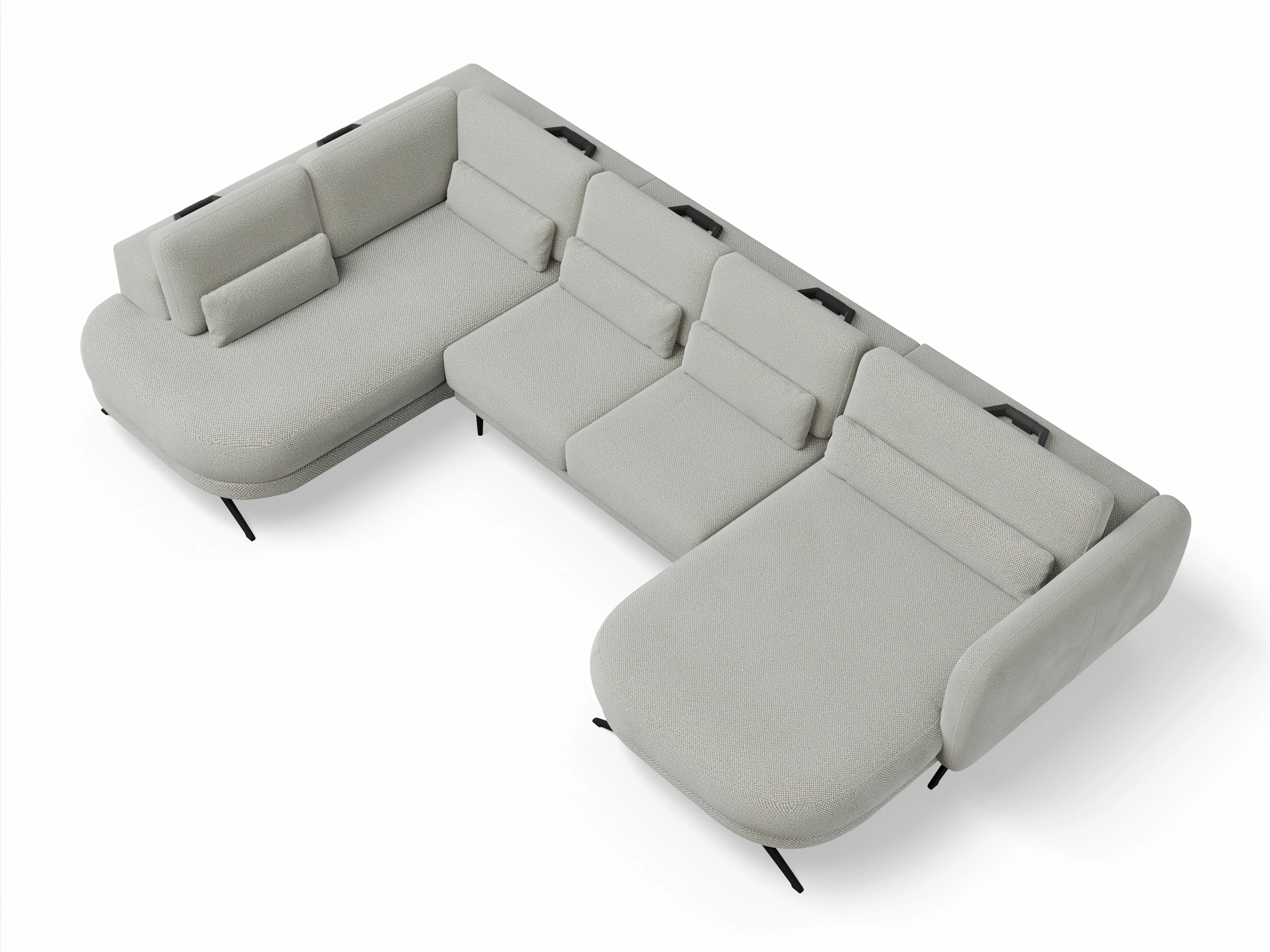 Ansicht des Produktes Malaga Wohnlandschaft offen beidseitig in Stoff Beige