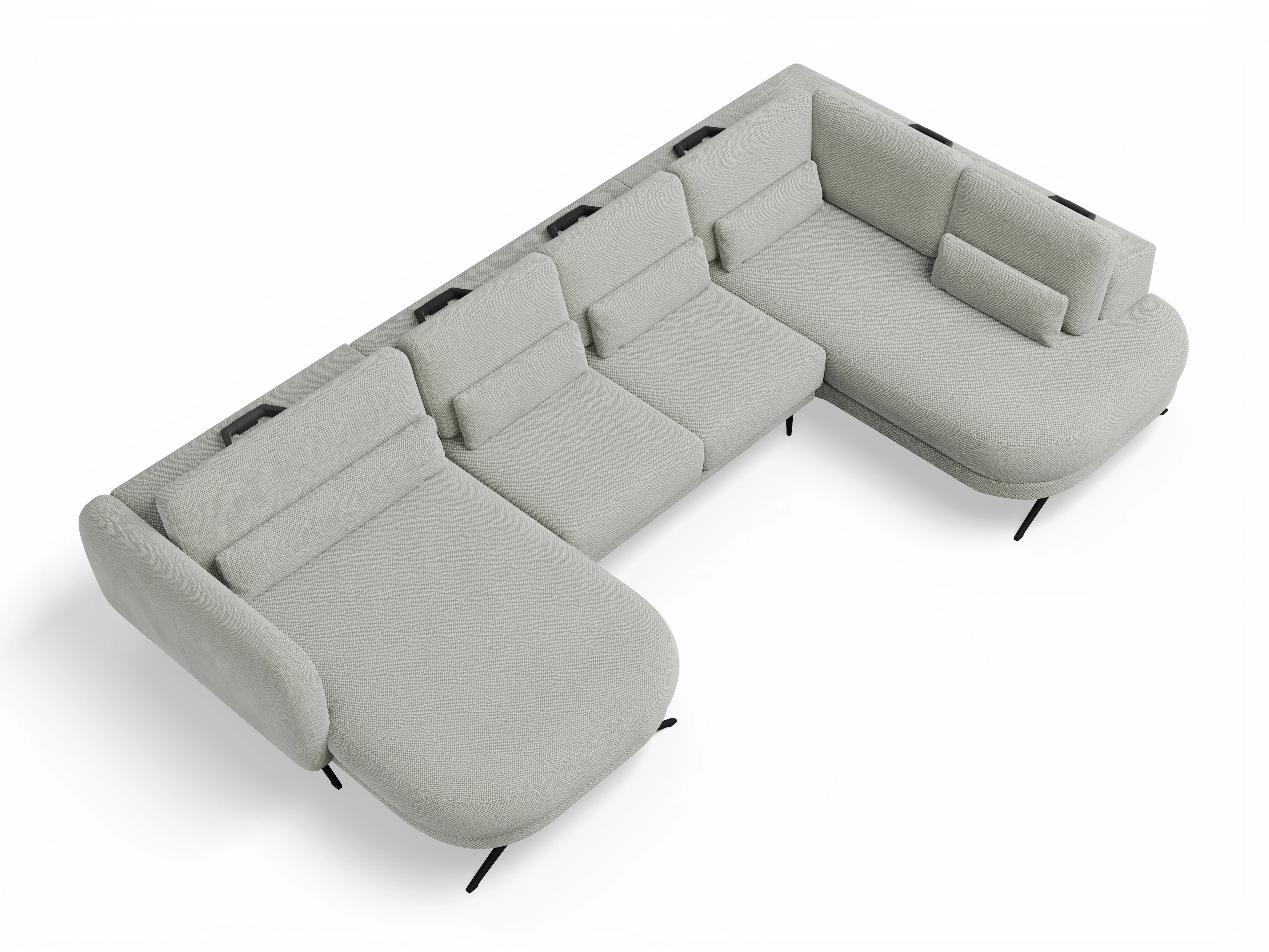 Ansicht des Produktes Malaga Wohnlandschaft offen beidseitig in Stoff Beige