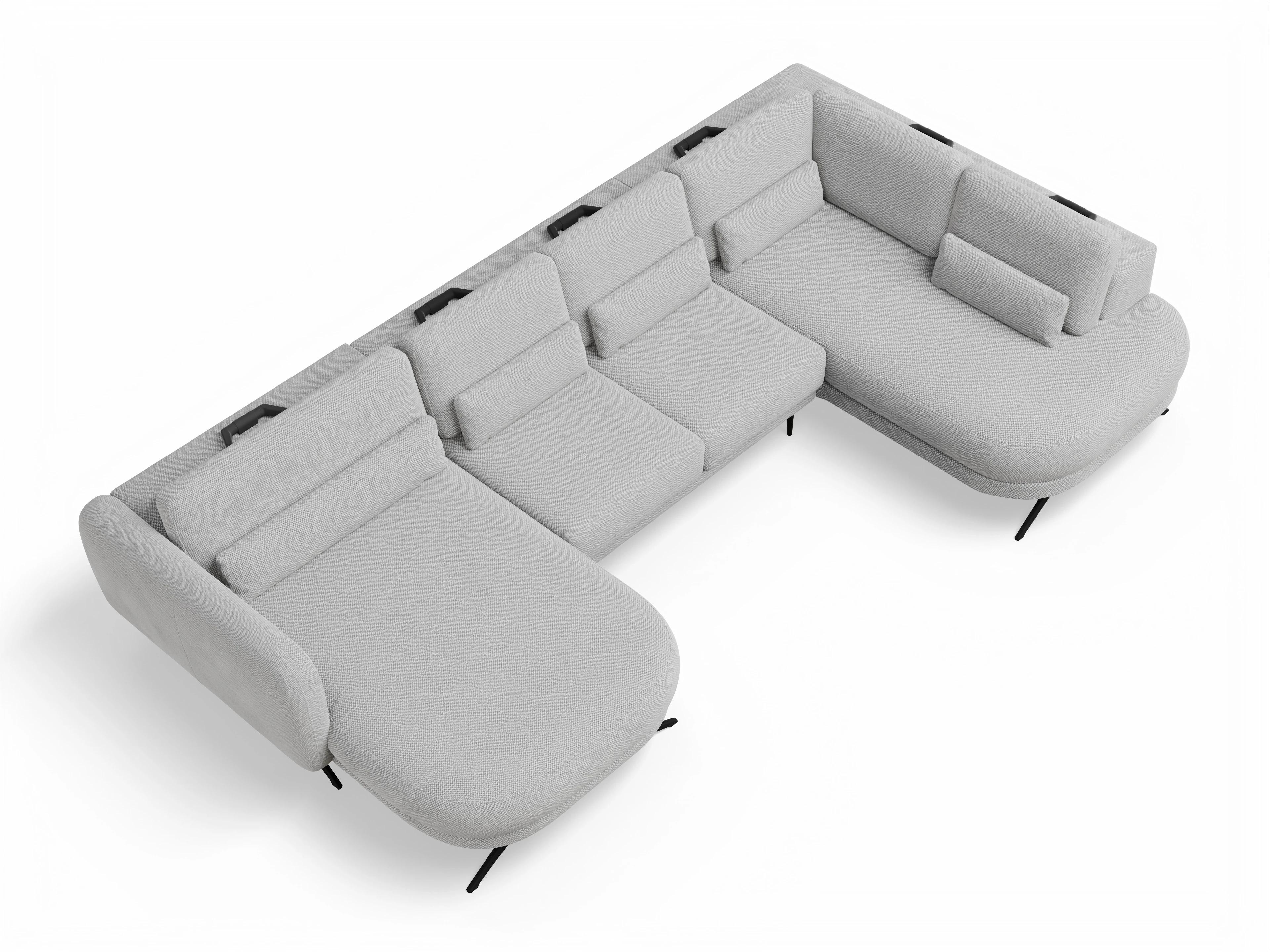 Ansicht des Produktes Malaga Wohnlandschaft offen beidseitig in Stoff Beige