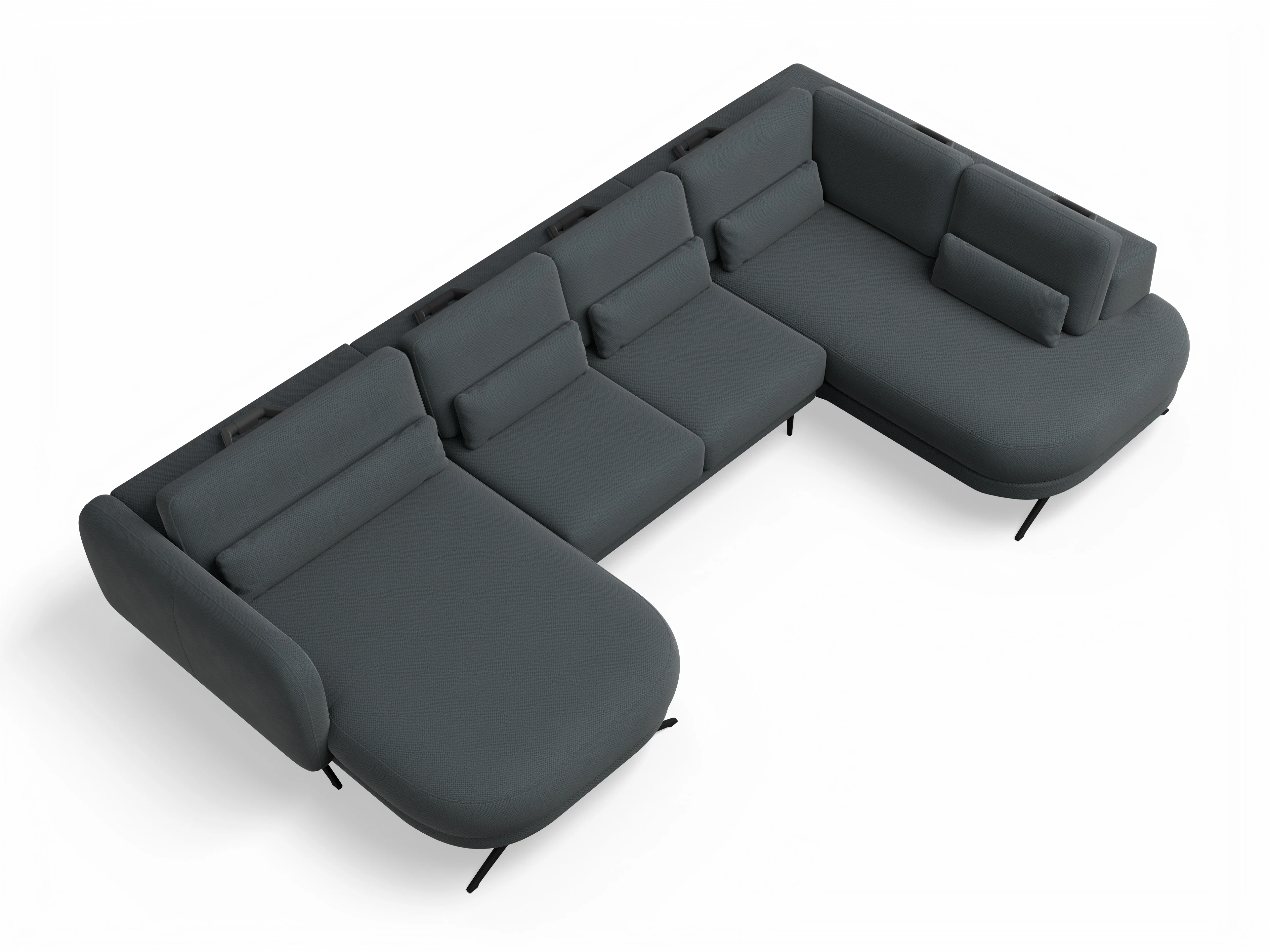 Ansicht des Produktes Malaga Wohnlandschaft offen beidseitig in Stoff Grau