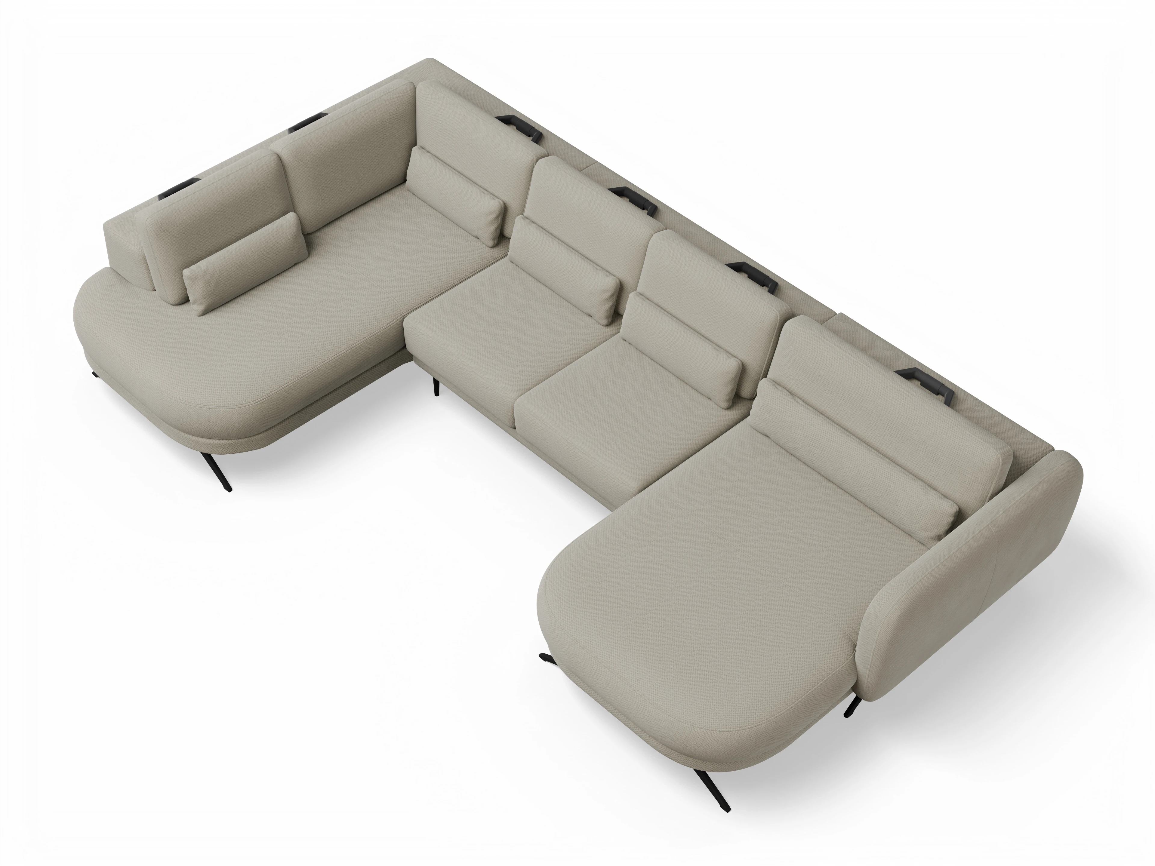 Ansicht des Produktes Malaga Wohnlandschaft offen beidseitig in Stoff Braun