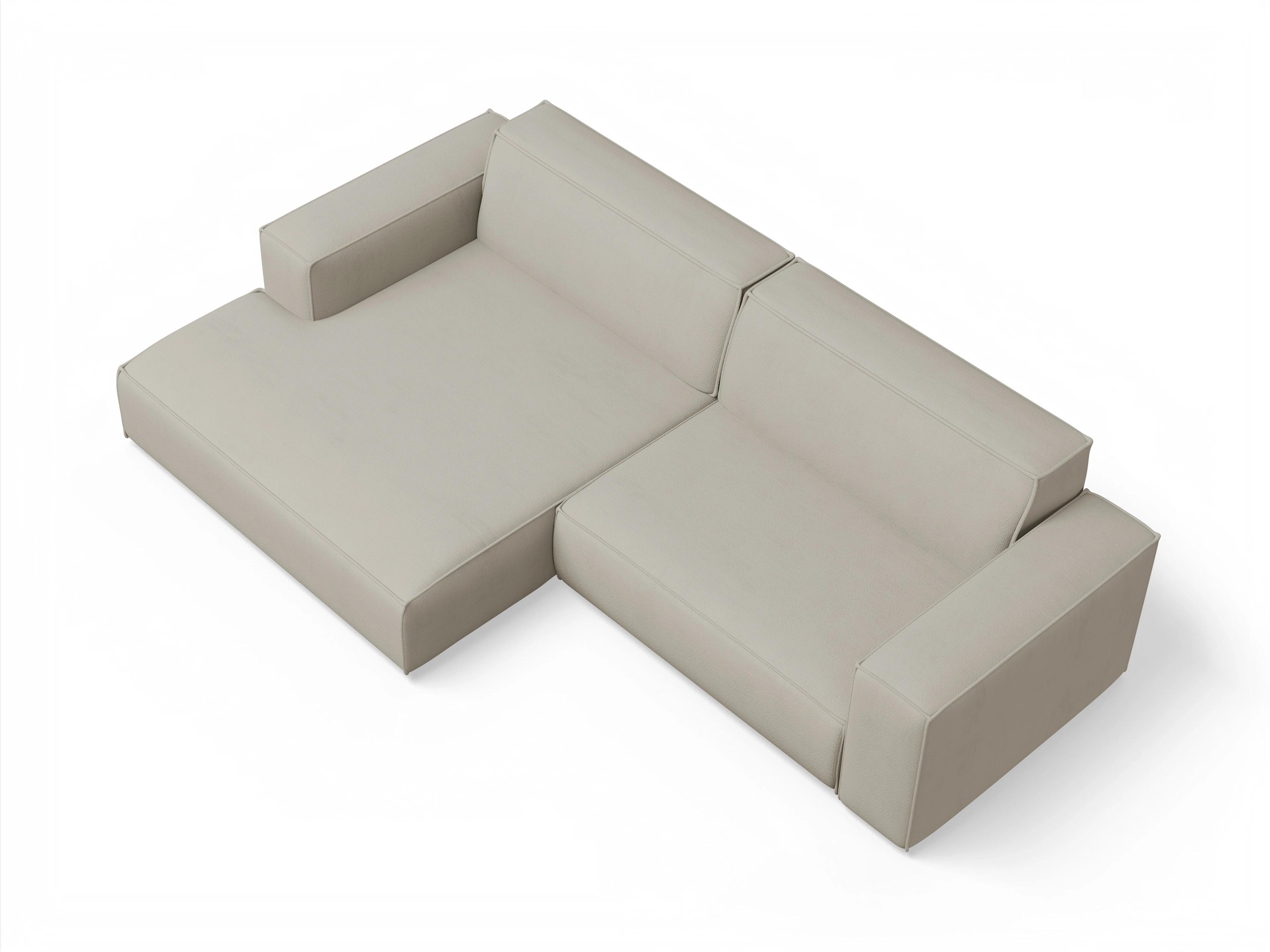 Ansicht des Produktes Claas-O Ecksofa links Abschluss offen in Stoff Beige