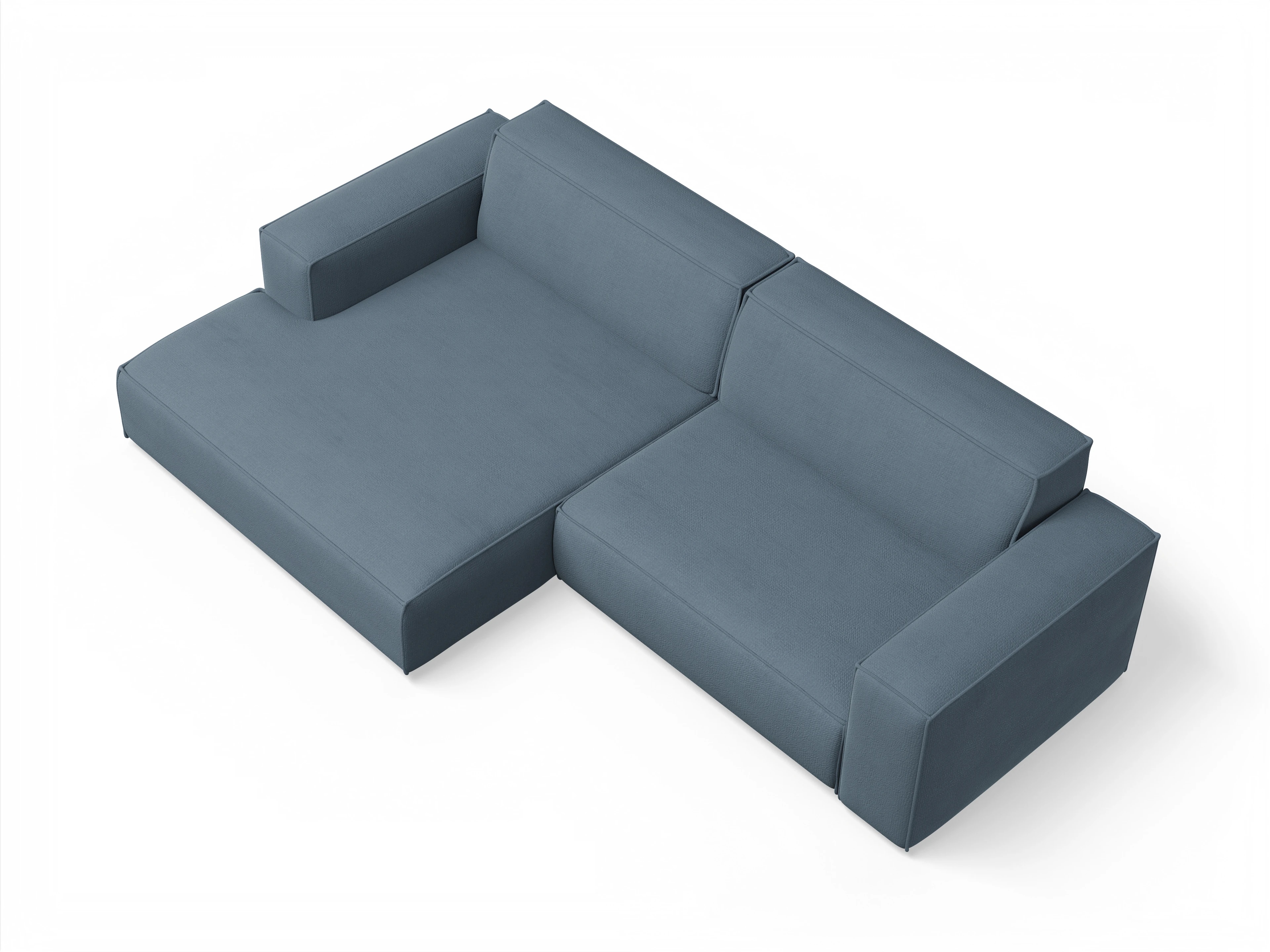 Ansicht des Produktes Claas-O Ecksofa links Abschluss offen in Stoff Blau