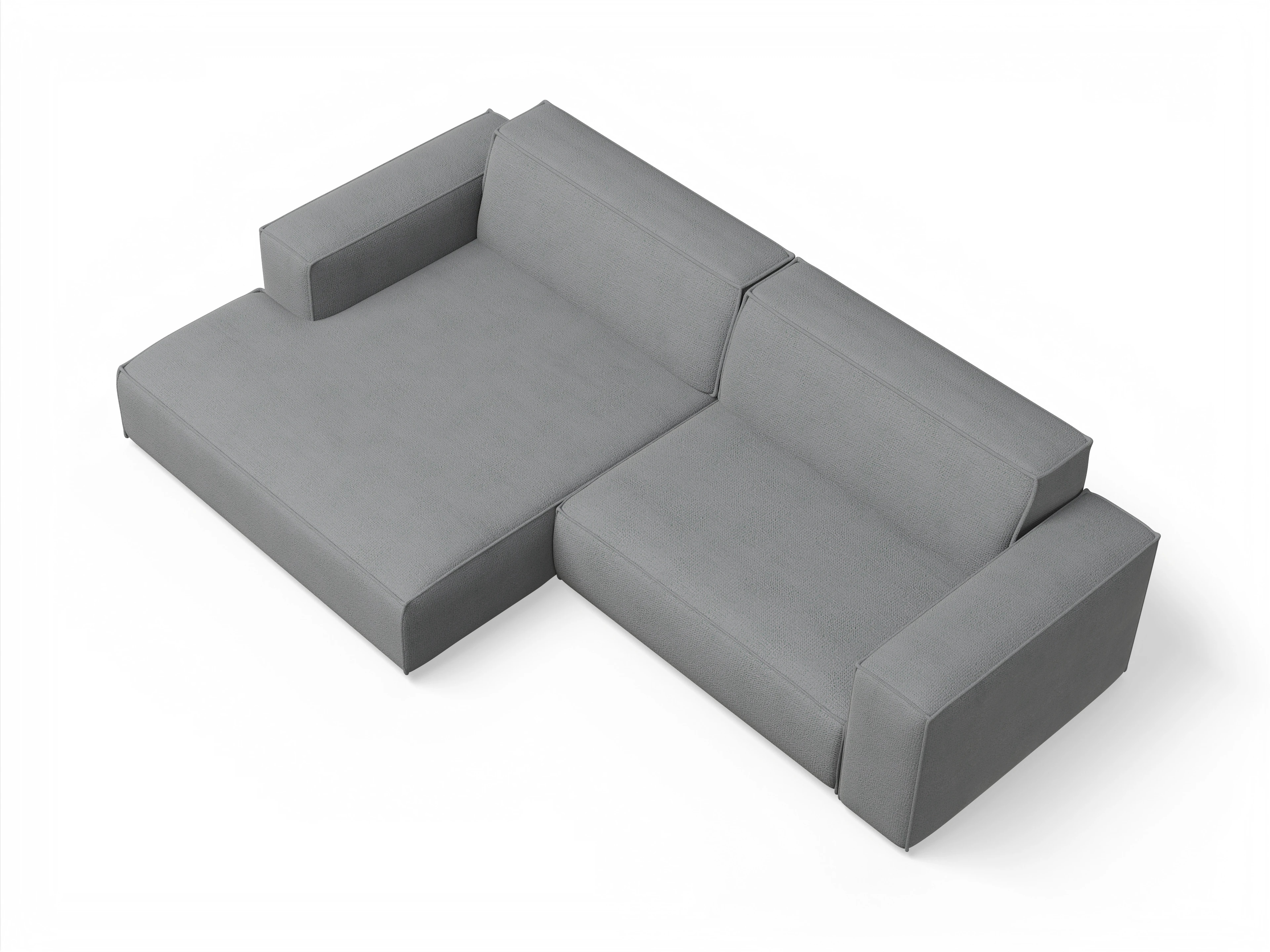Ansicht des Produktes Claas-O Ecksofa links Abschluss offen in Stoff Grau