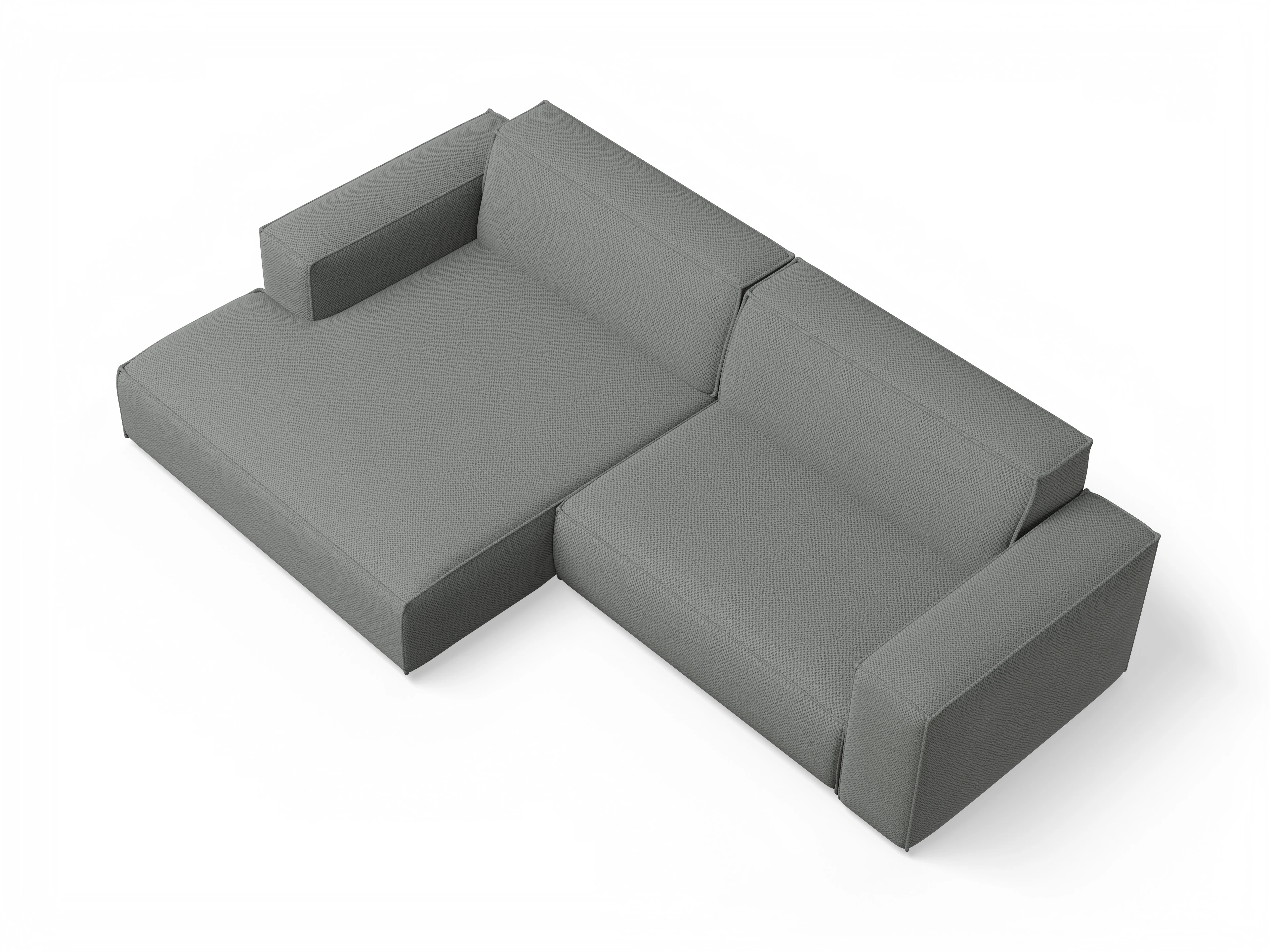 Ansicht des Produktes Claas-O Ecksofa links Abschluss offen in Stoff Grau