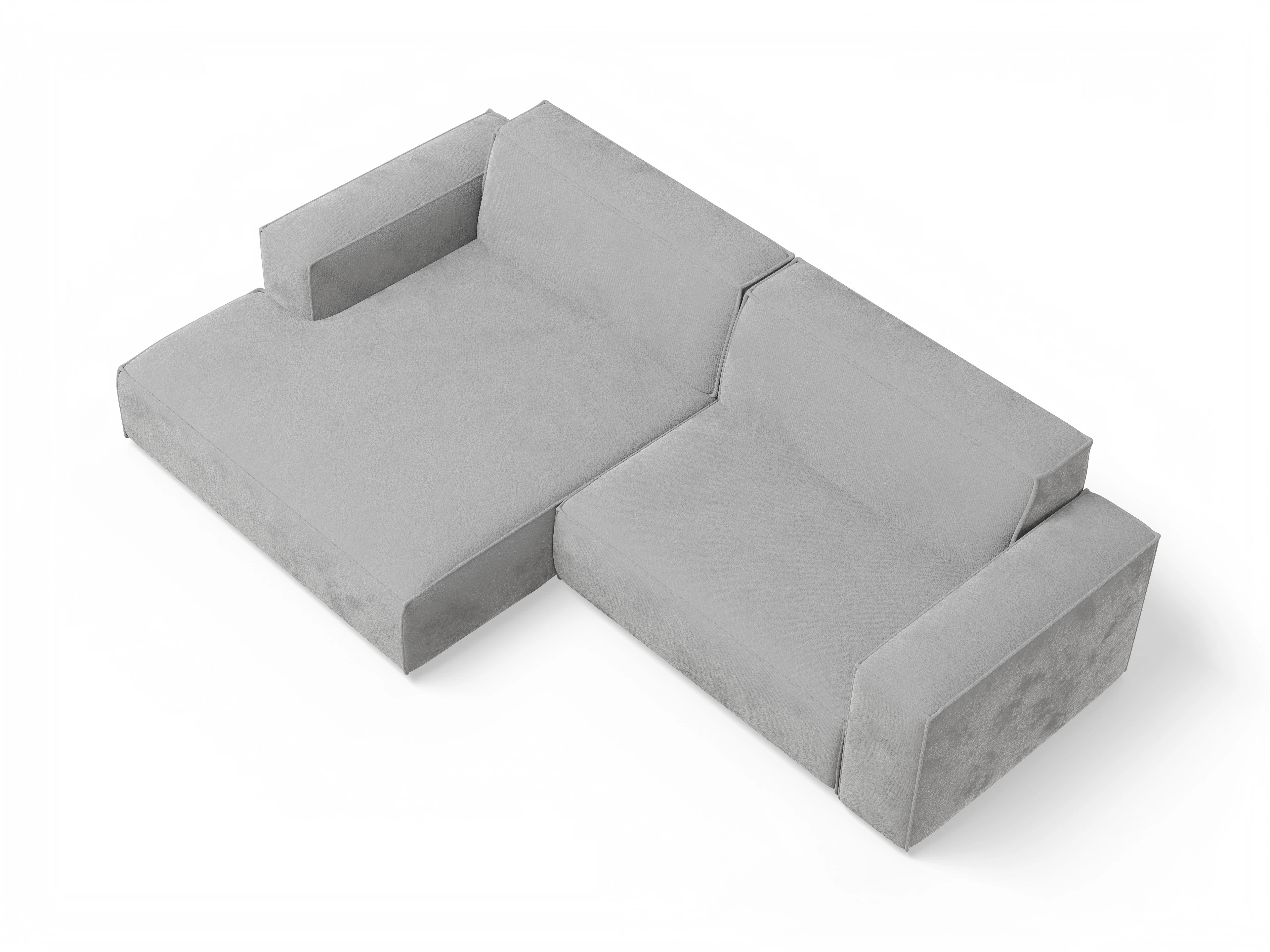 Ansicht des Produktes Claas-O Ecksofa links Abschluss offen in Stoff Grau