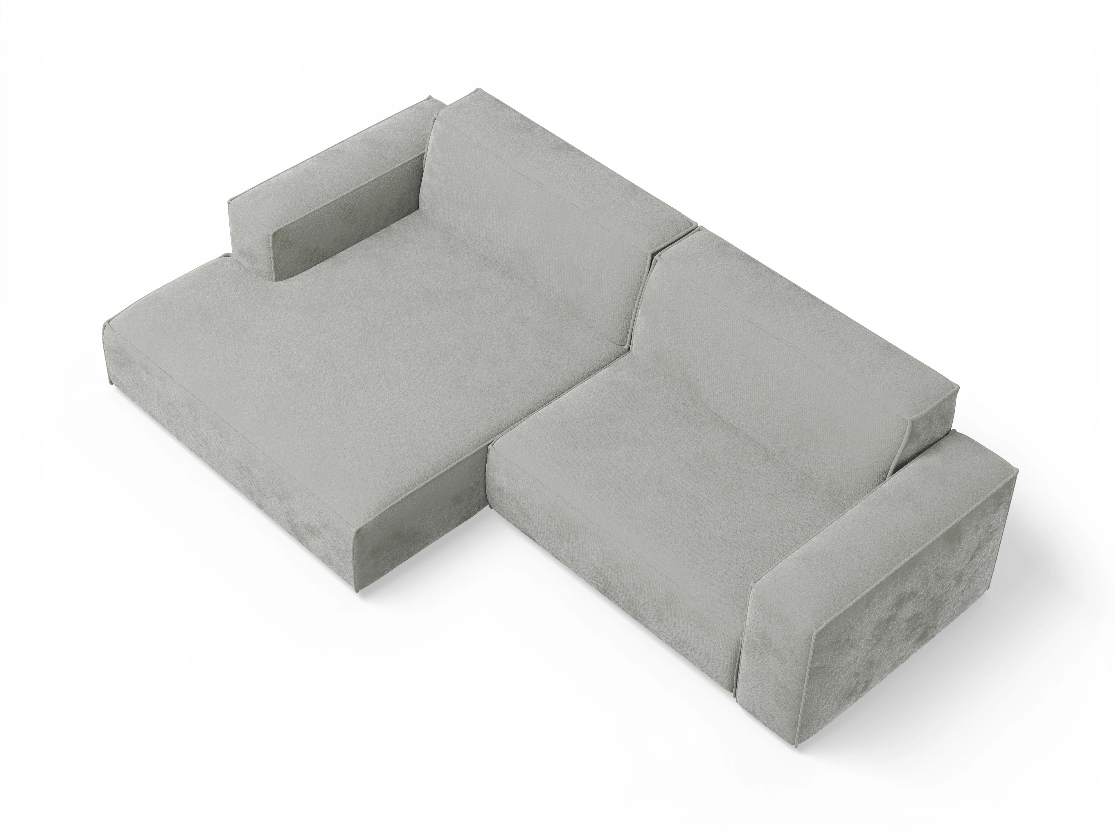 Ansicht des Produktes Claas-O Ecksofa links Abschluss offen in Stoff Grau