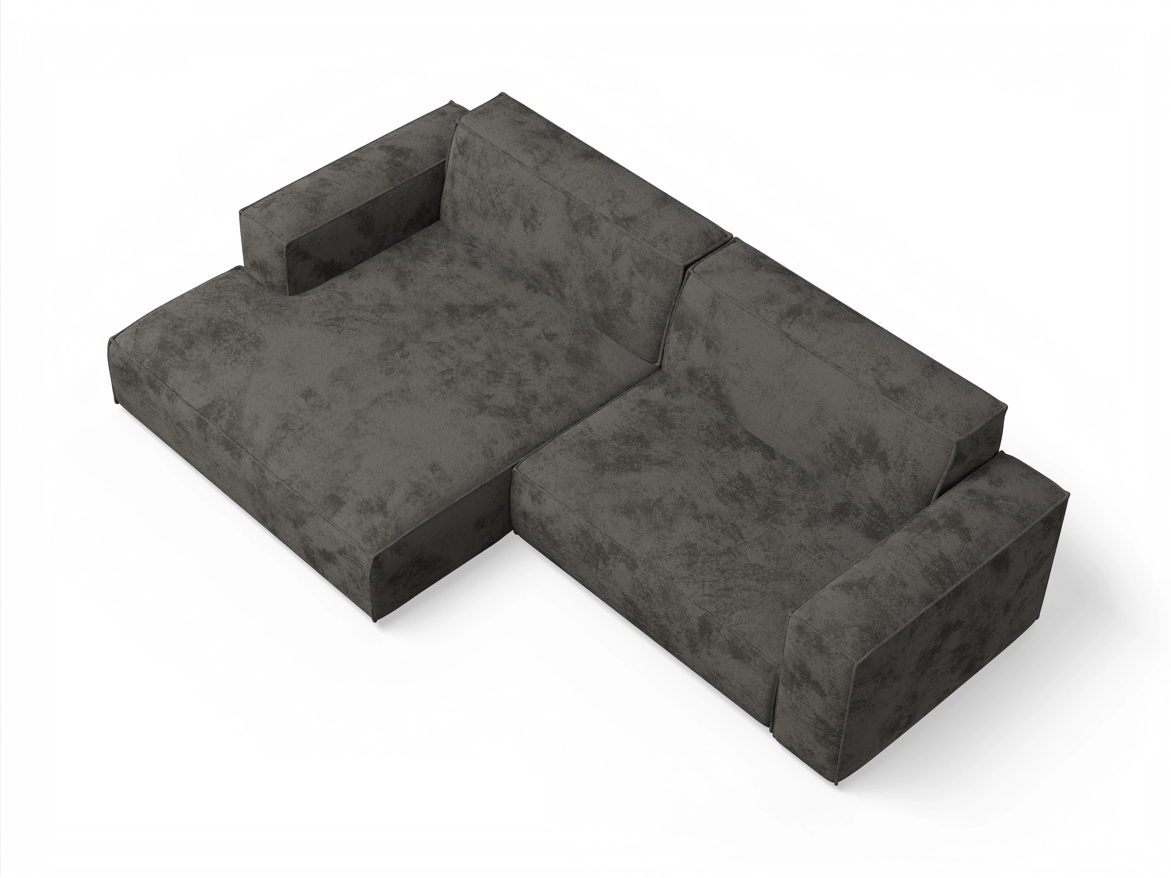 Ansicht des Produktes Claas-O Ecksofa links Abschluss offen in Stoff Braun