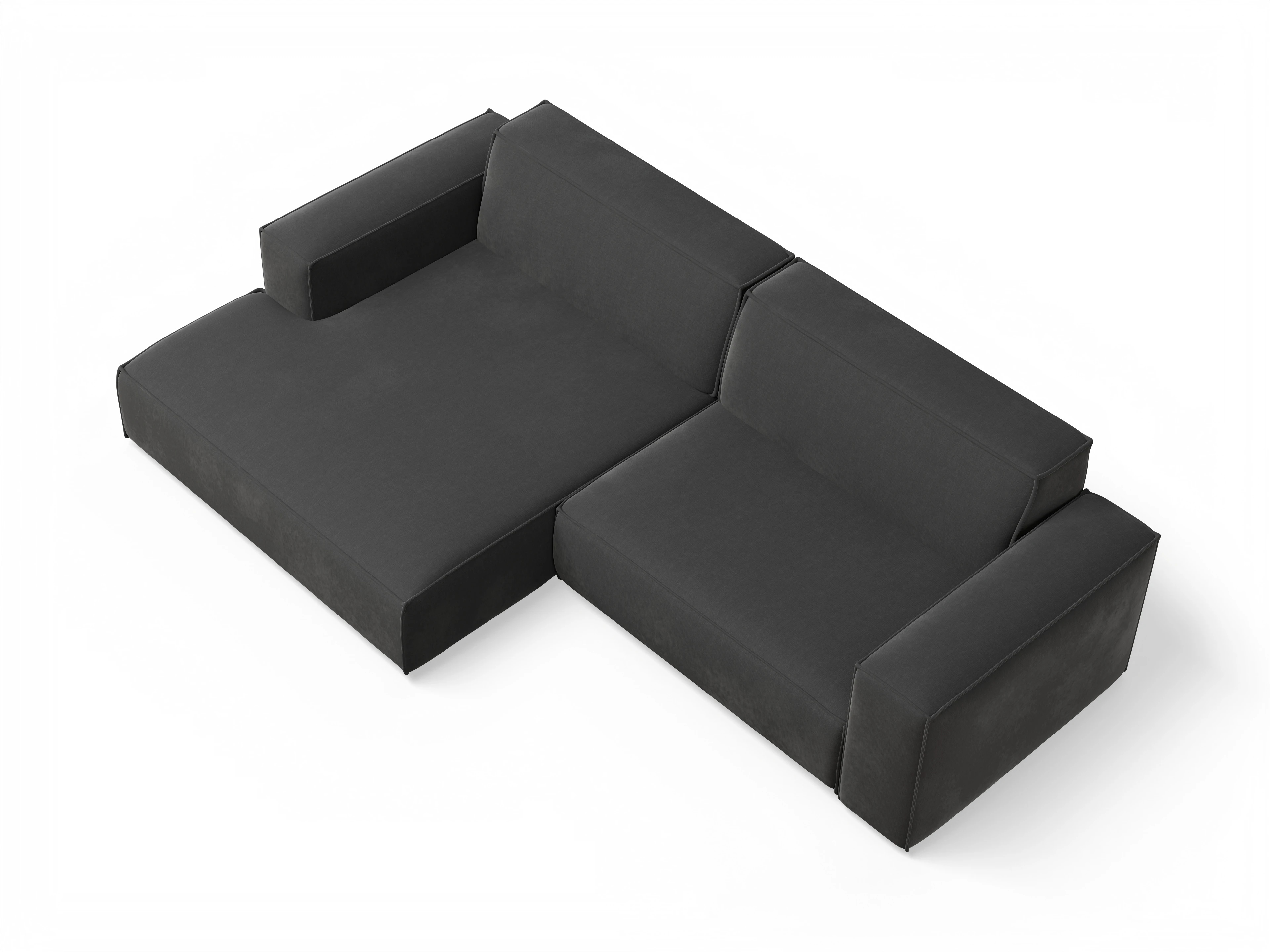 Ansicht des Produktes Claas-O Ecksofa links Abschluss offen in Stoff Schwarz