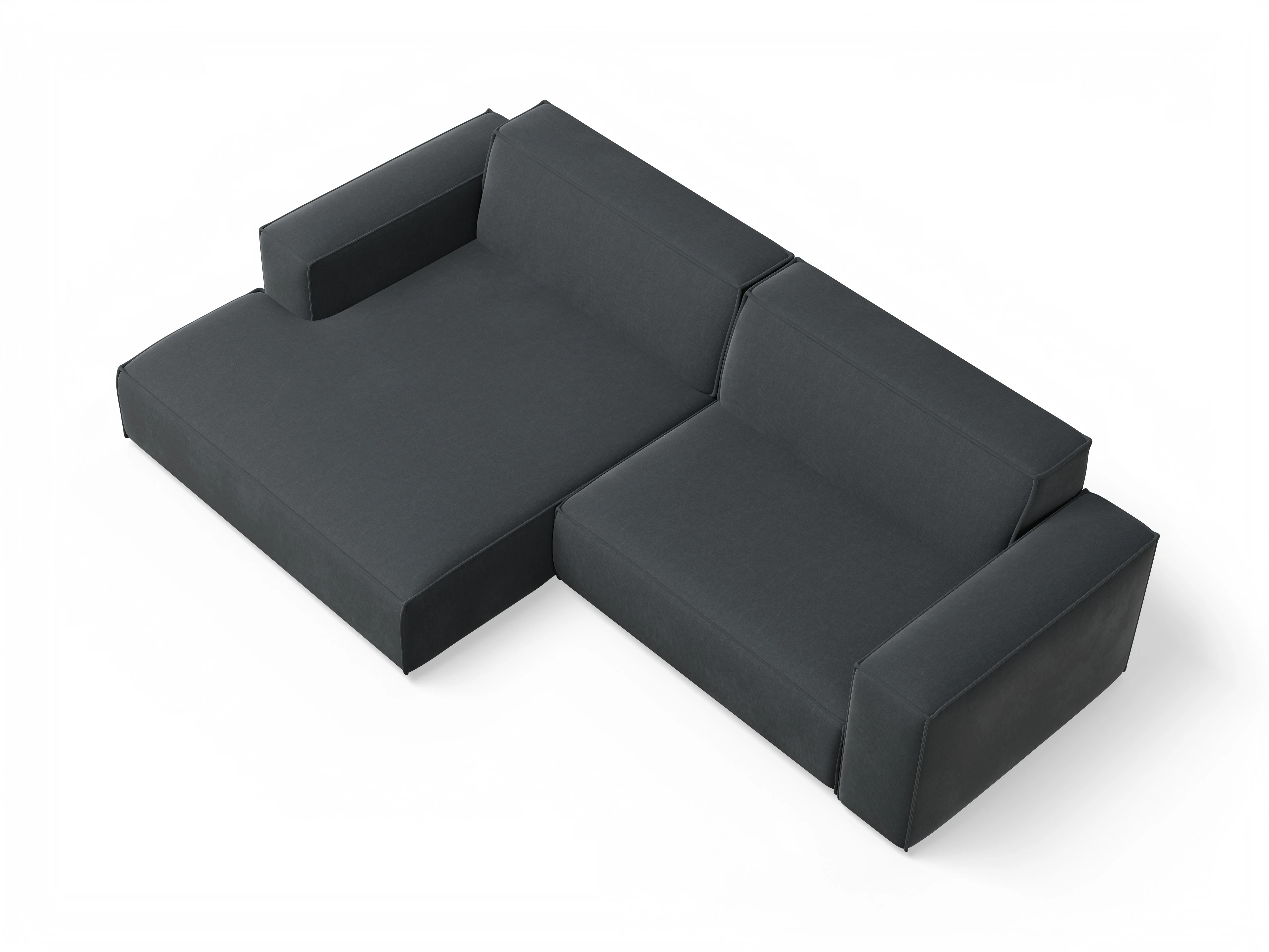 Ansicht des Produktes Claas-O Ecksofa links Abschluss offen in Stoff Grau