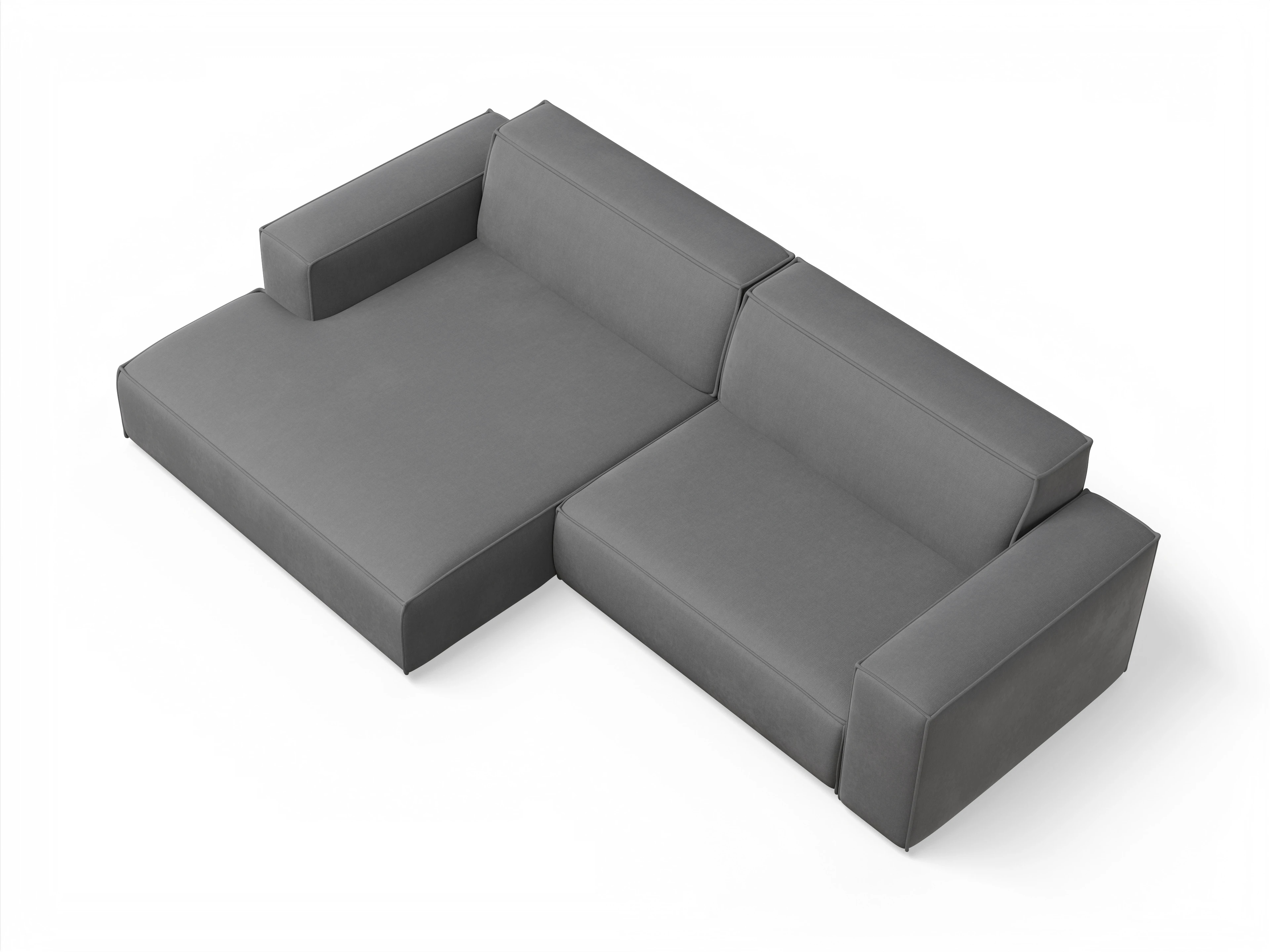 Ansicht des Produktes Claas-O Ecksofa links Abschluss offen in Stoff Grau