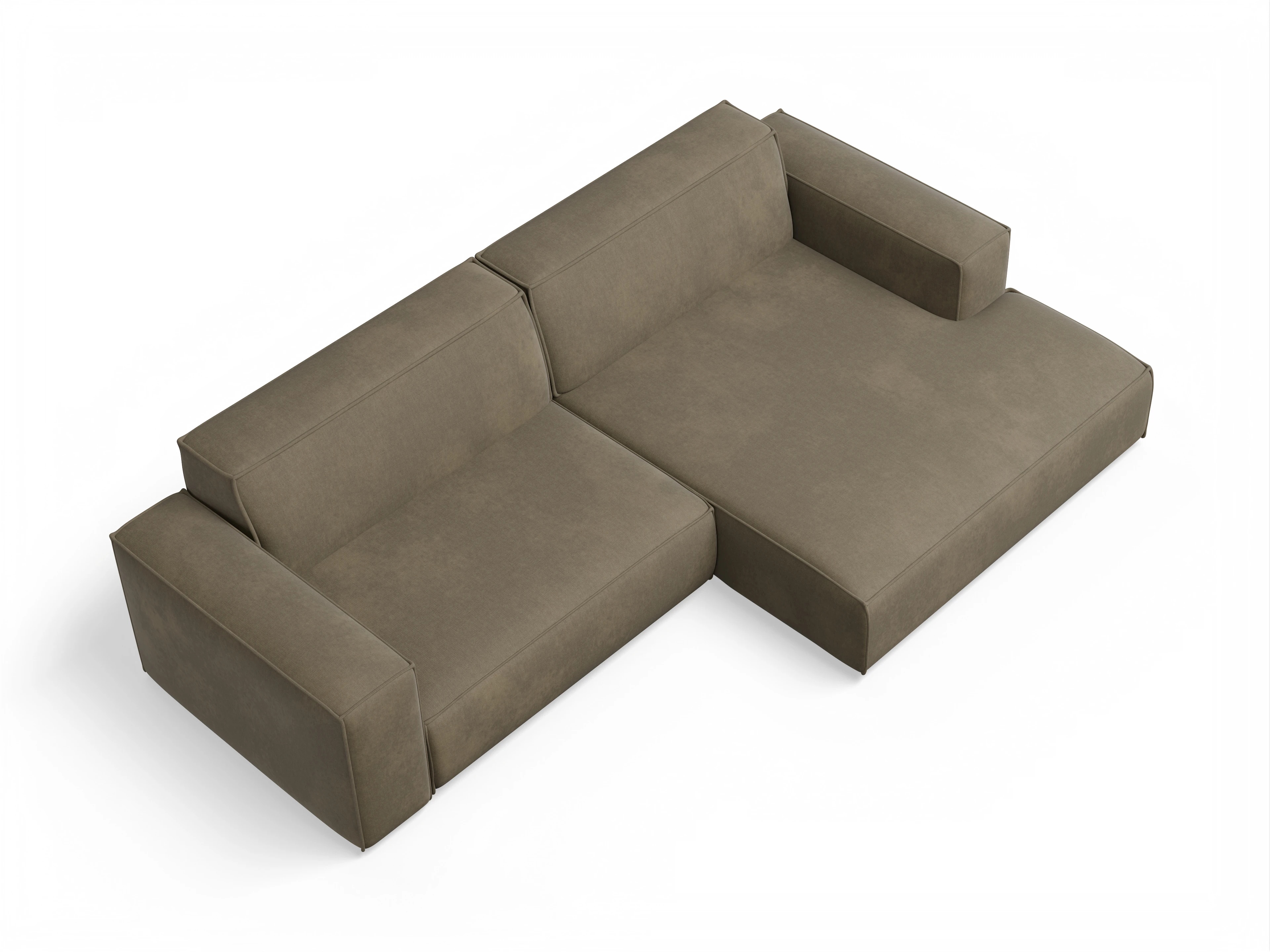 Ansicht des Produktes Claas-O Ecksofa rechts Abschluss offen in Stoff Grün