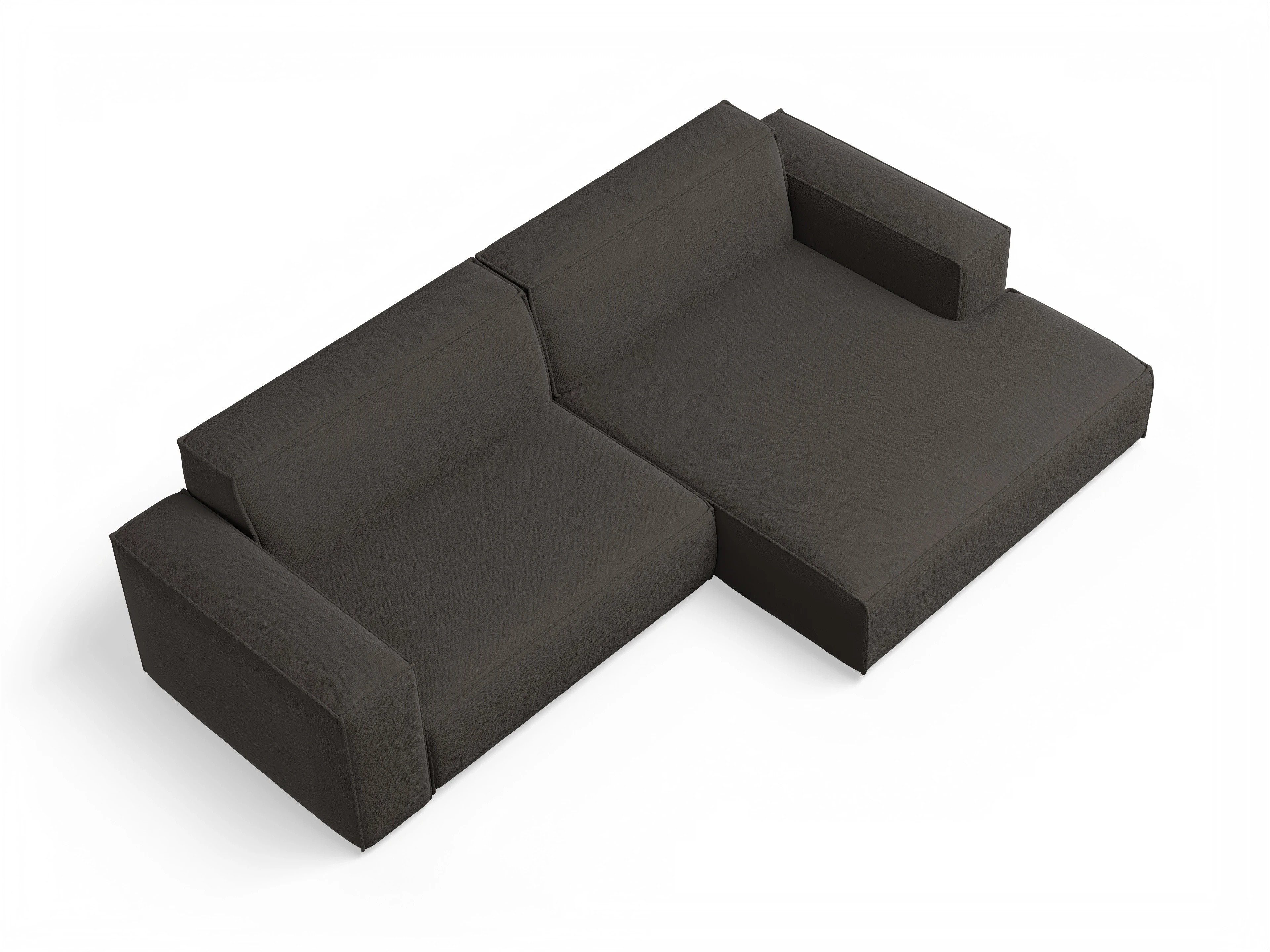 Ansicht des Produktes Claas-O Ecksofa rechts Abschluss offen in Stoff Braun