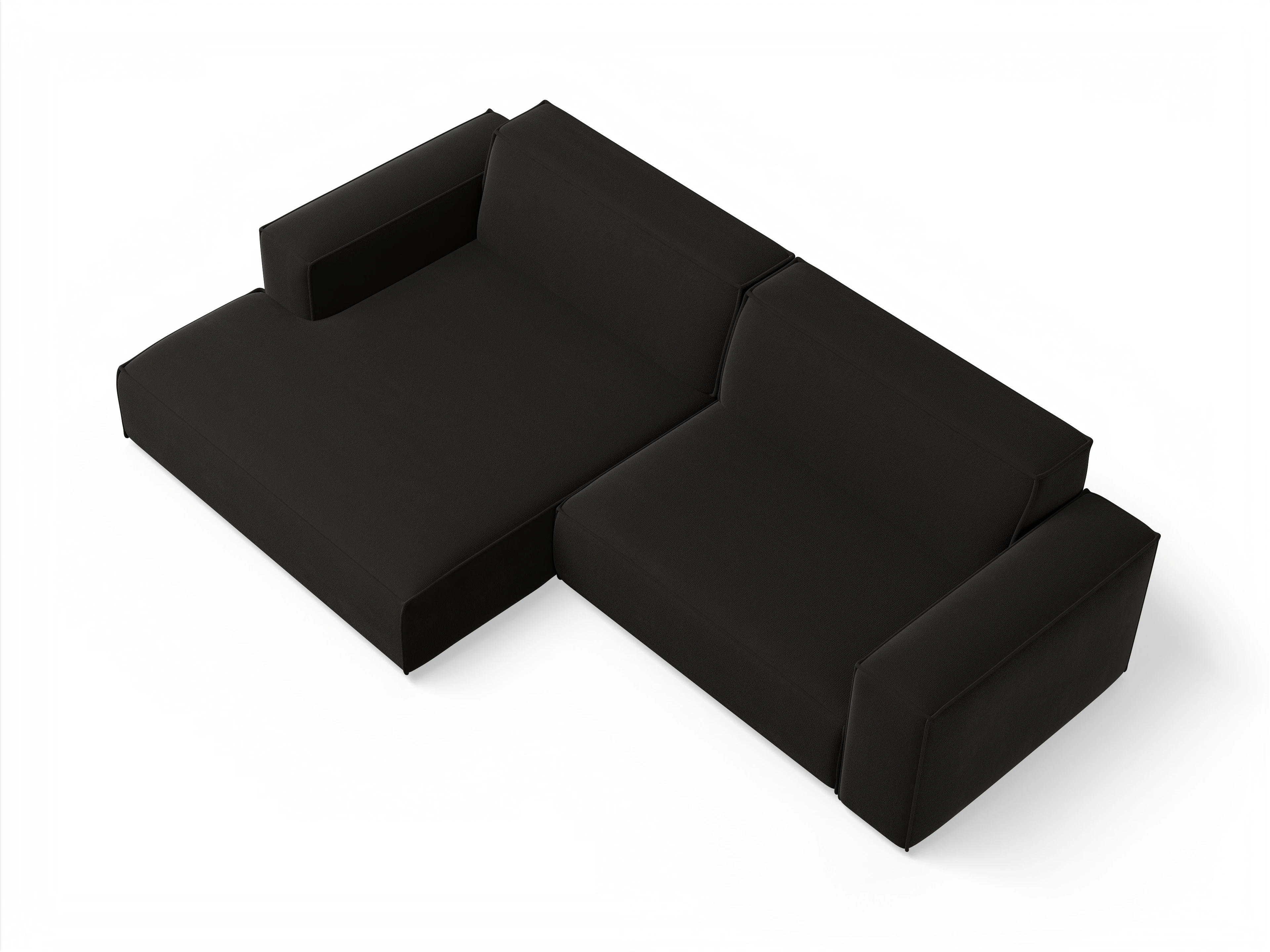 Ansicht des Produktes Claas-O Ecksofa links Abschluss offen in Stoff Braun