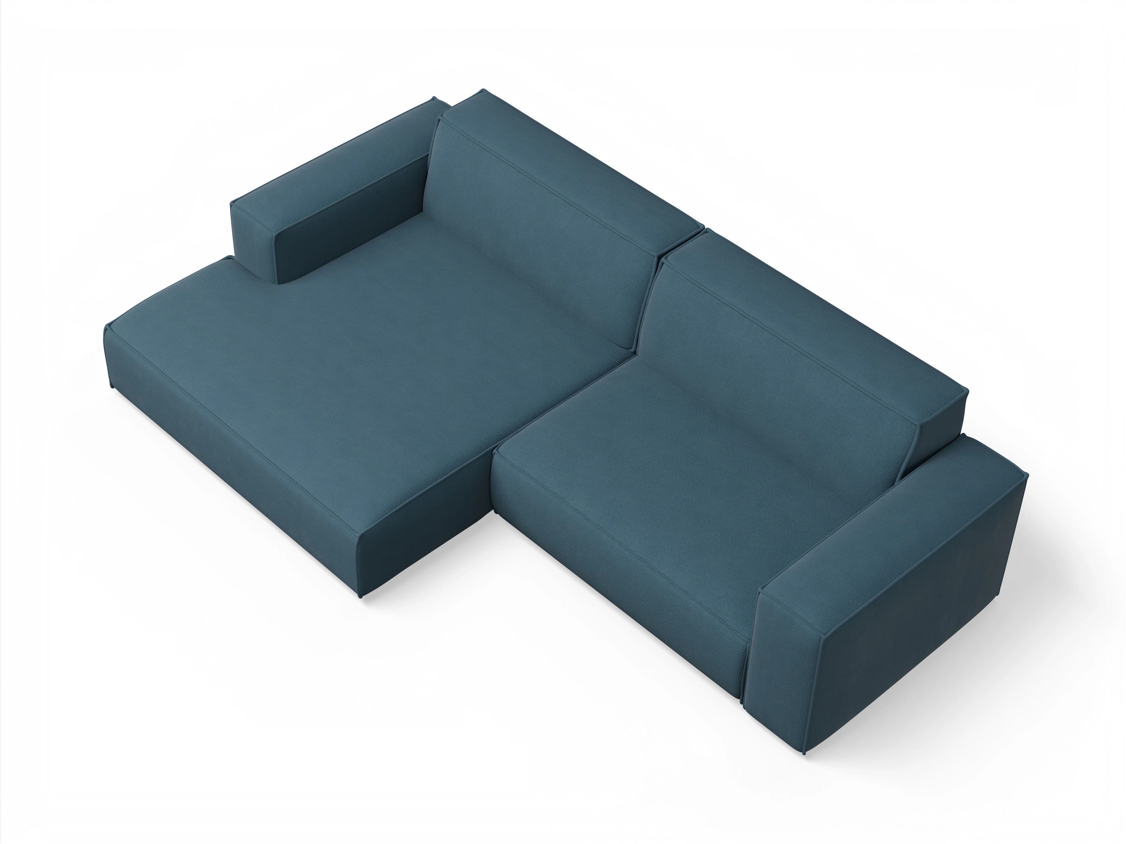 Ansicht des Produktes Claas-O Ecksofa links Abschluss offen in Stoff Blau