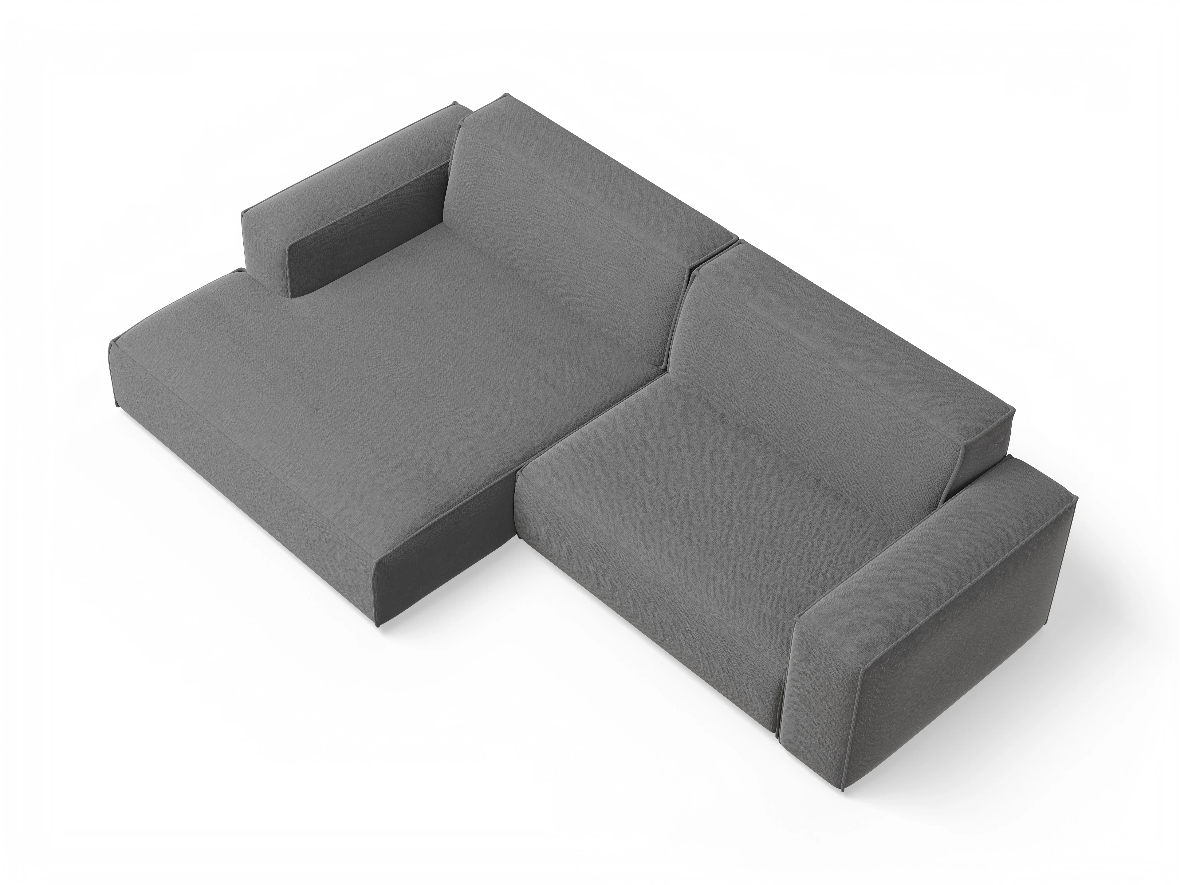 Ansicht des Produktes Claas-O Ecksofa links Abschluss offen in Stoff Grau