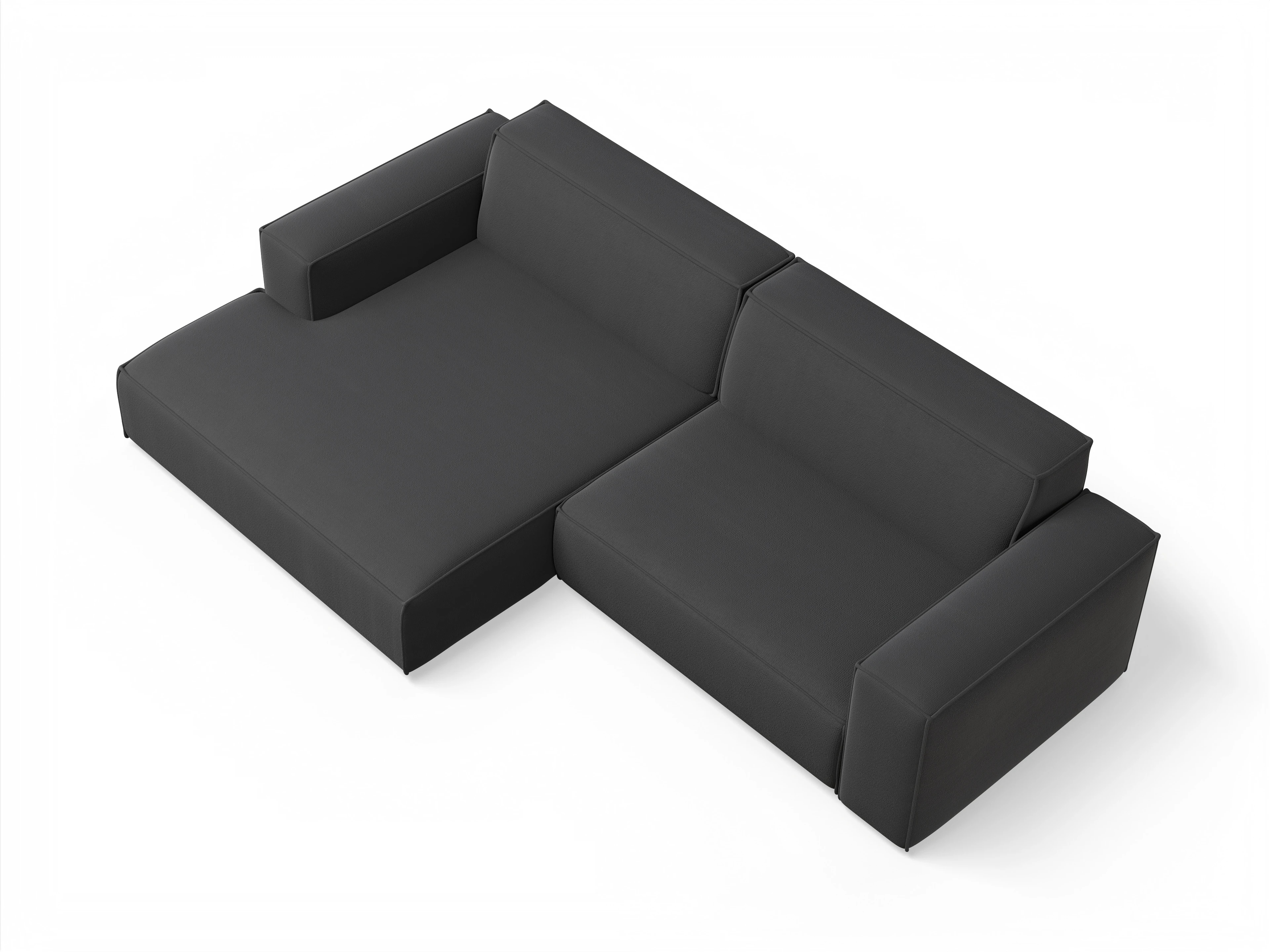 Ansicht des Produktes Claas-O Ecksofa links Abschluss offen in Stoff Grau