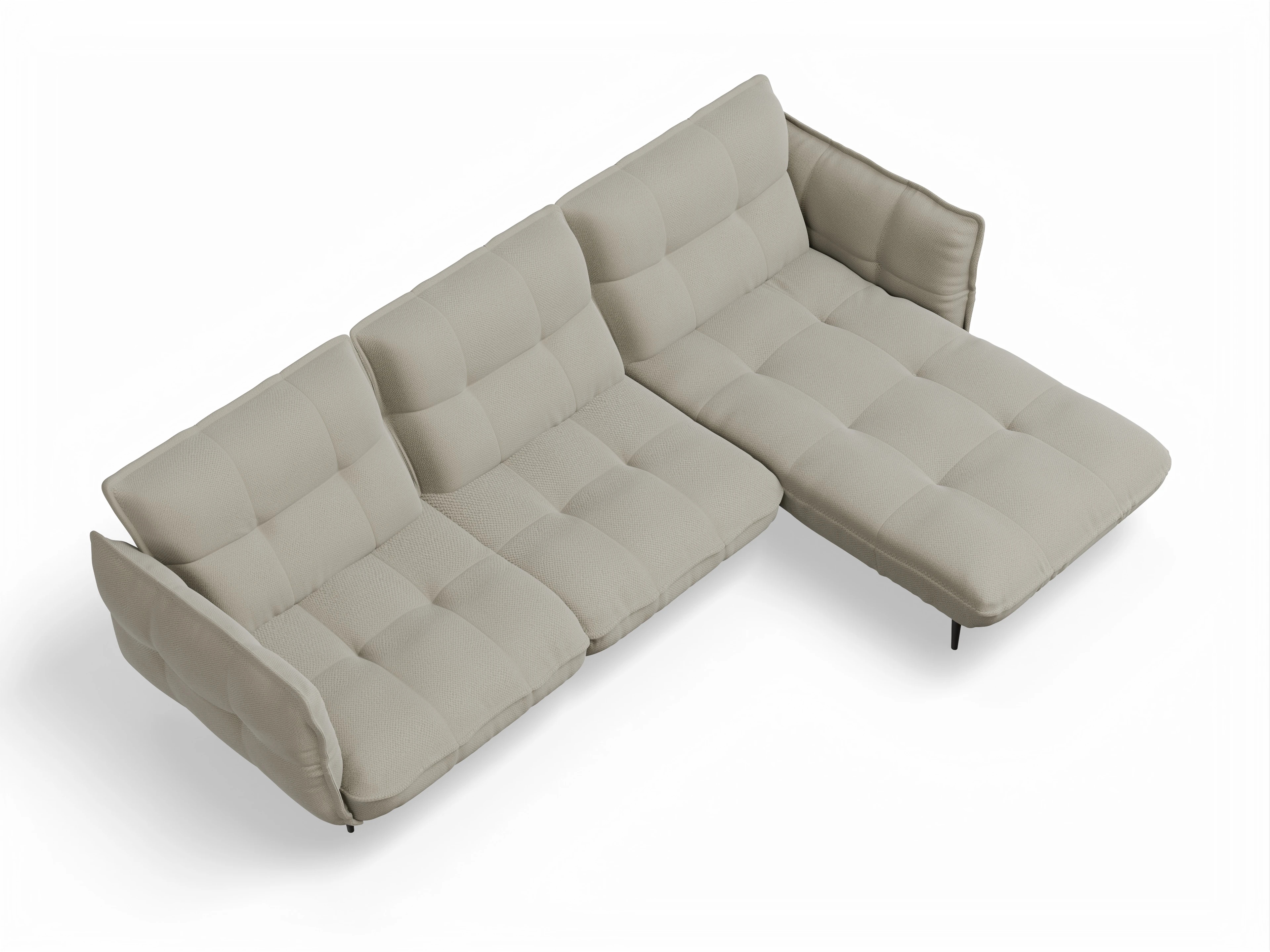 Ansicht des Produktes Marvin-O Ecksofa rechts Abschluss offen in Stoff Braun