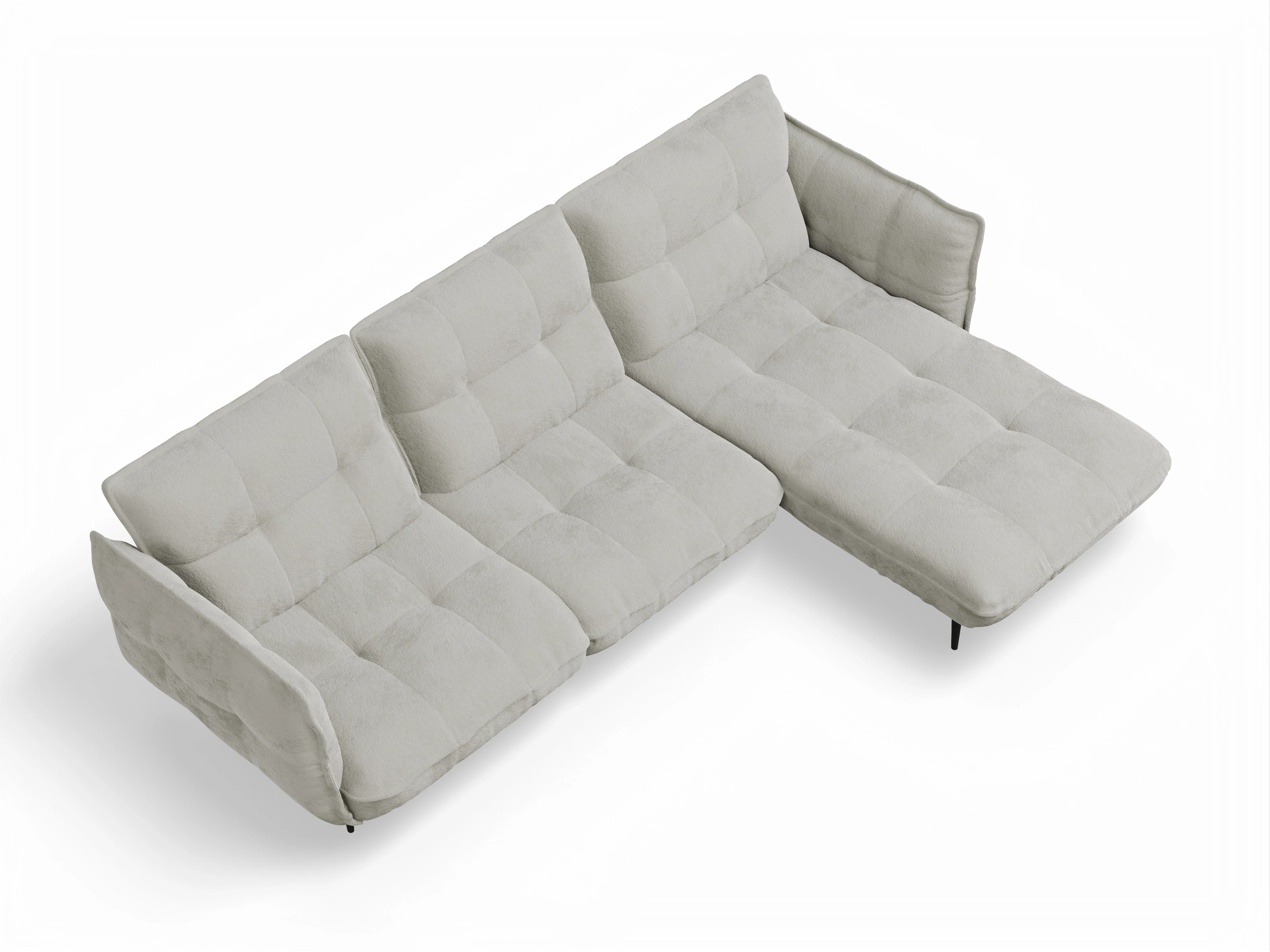 Ansicht des Produktes Marvin-O Ecksofa rechts Abschluss offen in Stoff Beige
