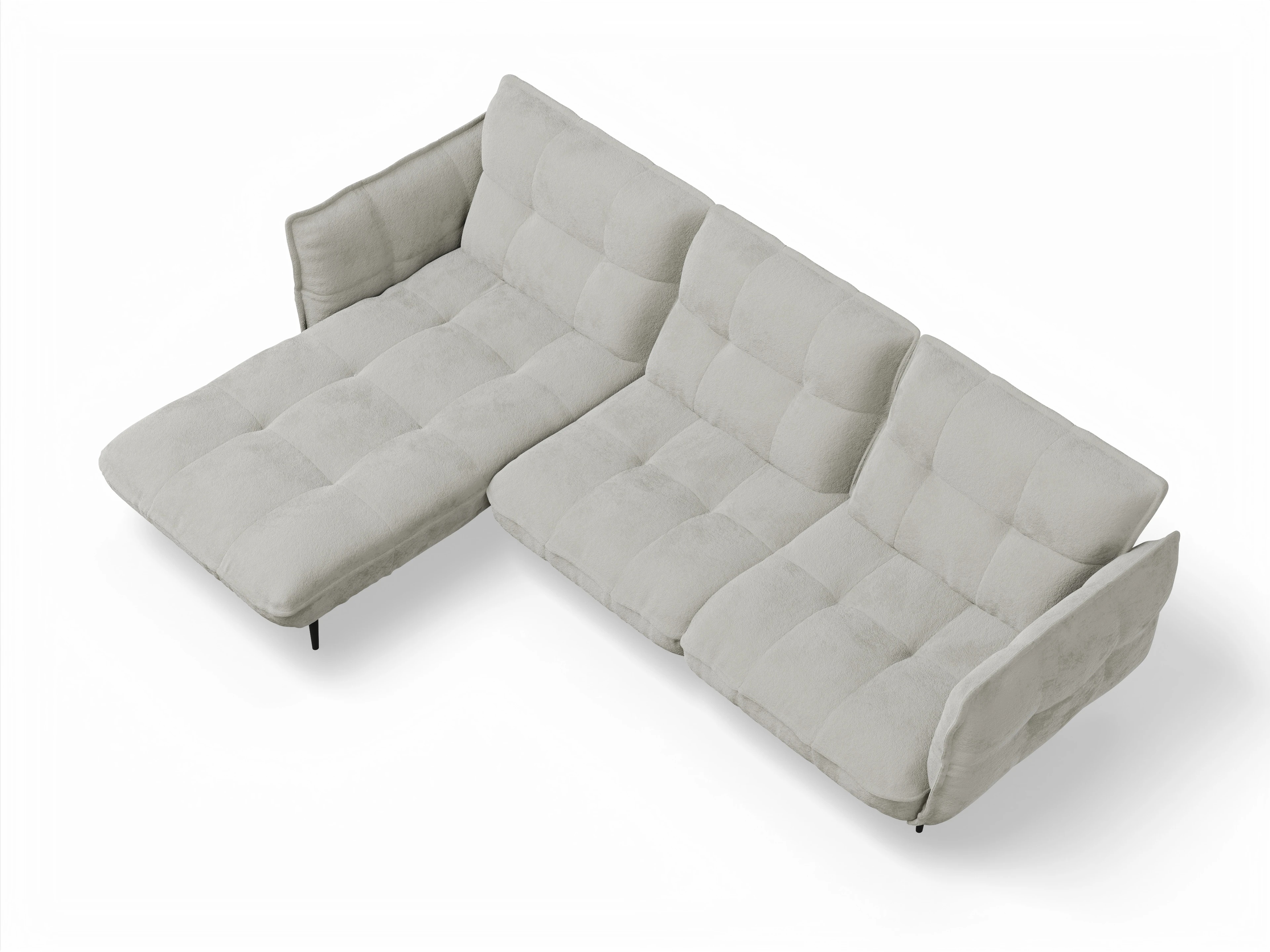 Ansicht des Produktes Marvin-O Ecksofa links Abschluss offen in Stoff Beige