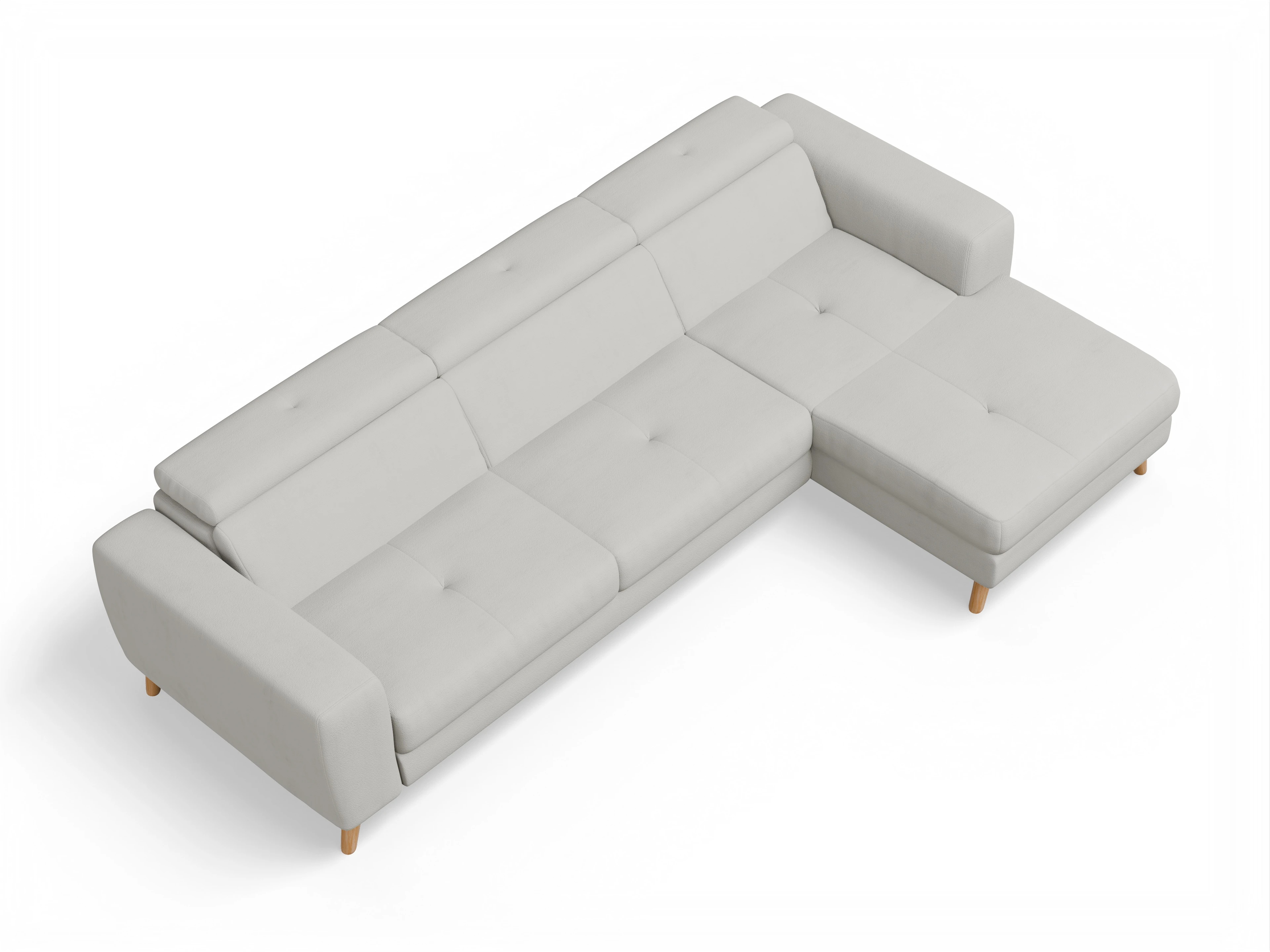 Ansicht des Produktes Capua Ecksofa rechts Abschluss offen in Stoff Beige