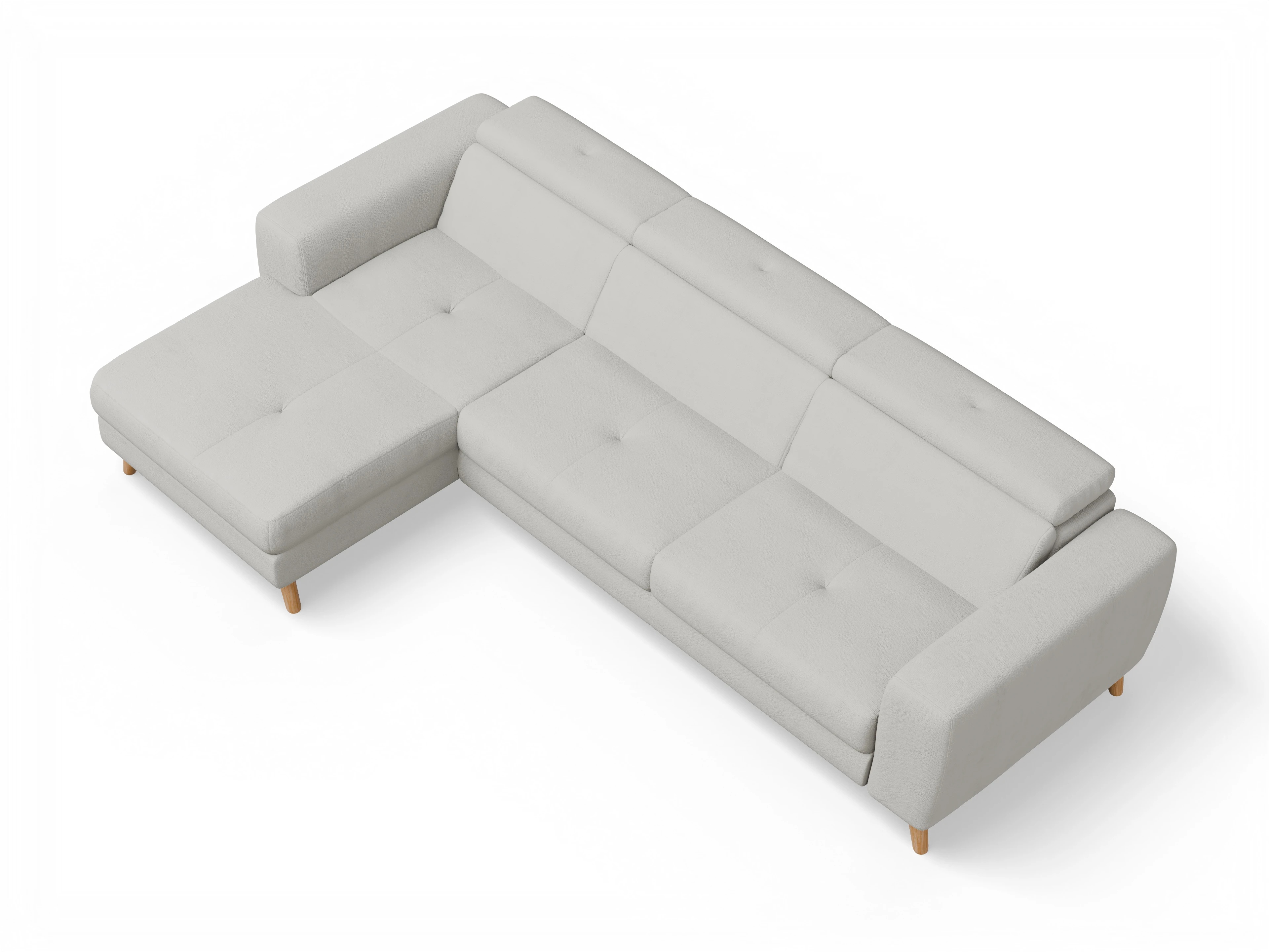 Ansicht des Produktes Capua Ecksofa links Abschluss offen in Stoff Beige
