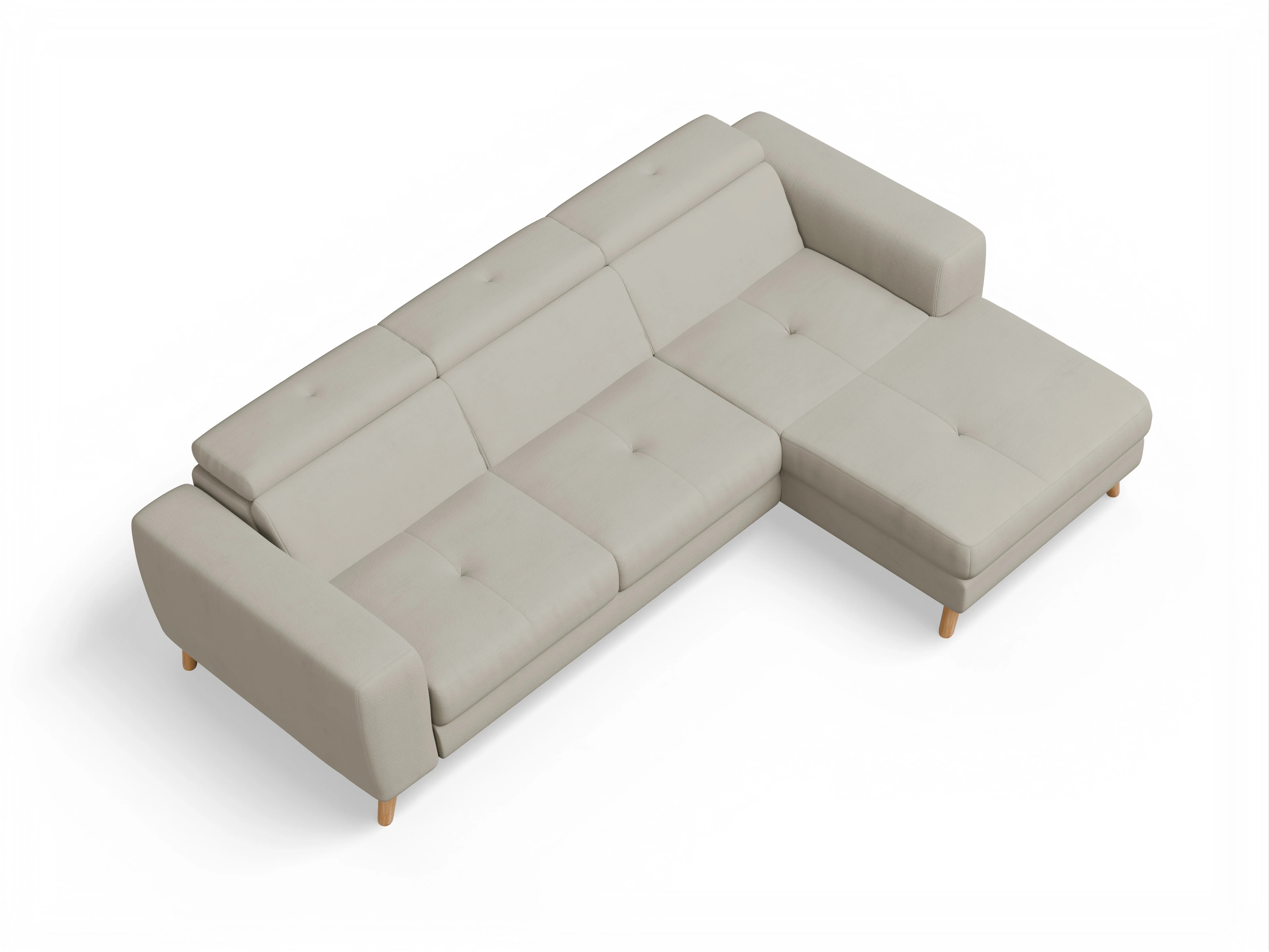 Ansicht des Produktes Capua Ecksofa rechts Abschluss offen in Stoff Beige