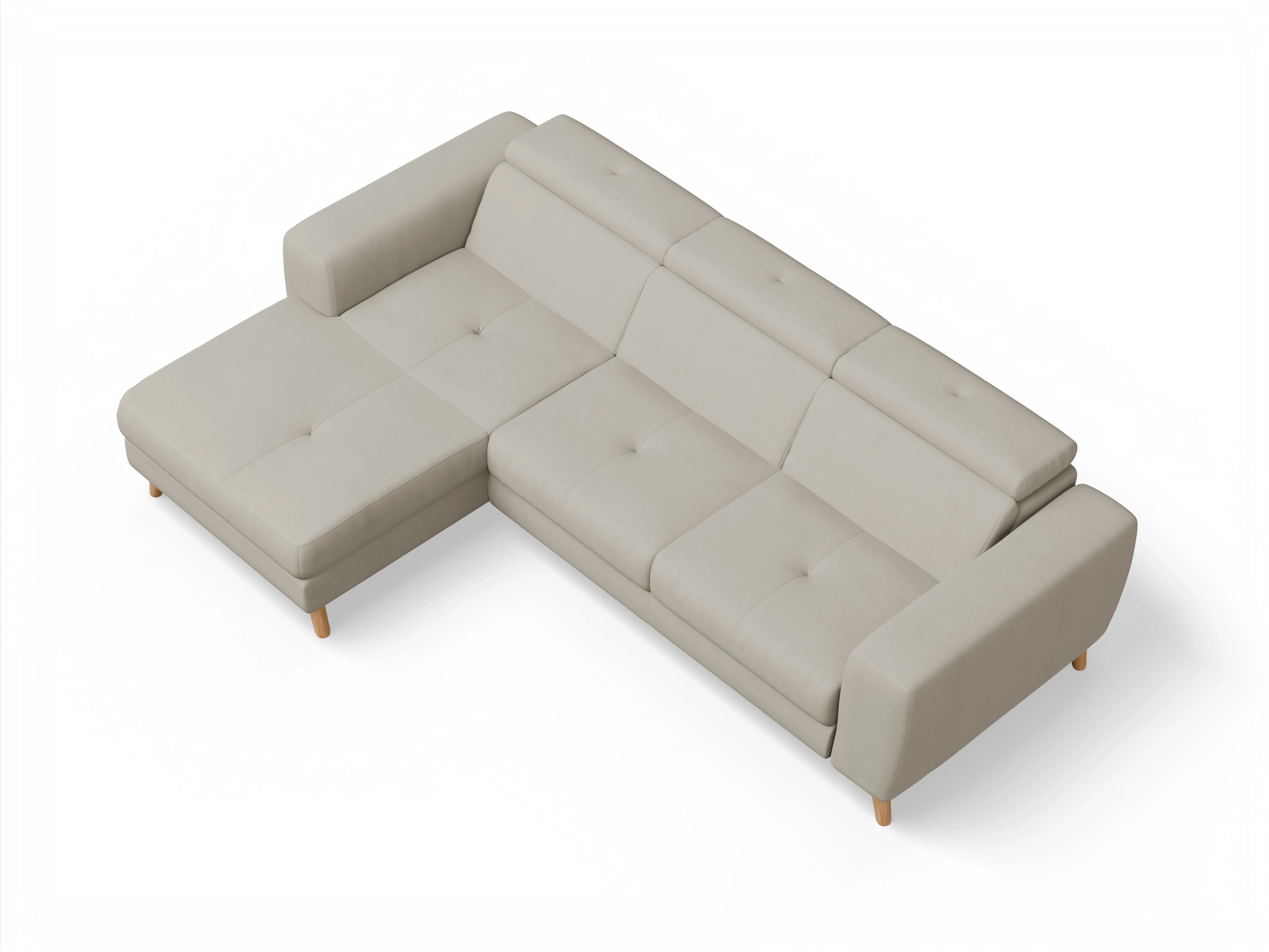 Ansicht des Produktes Capua Ecksofa links Abschluss offen in Stoff Beige