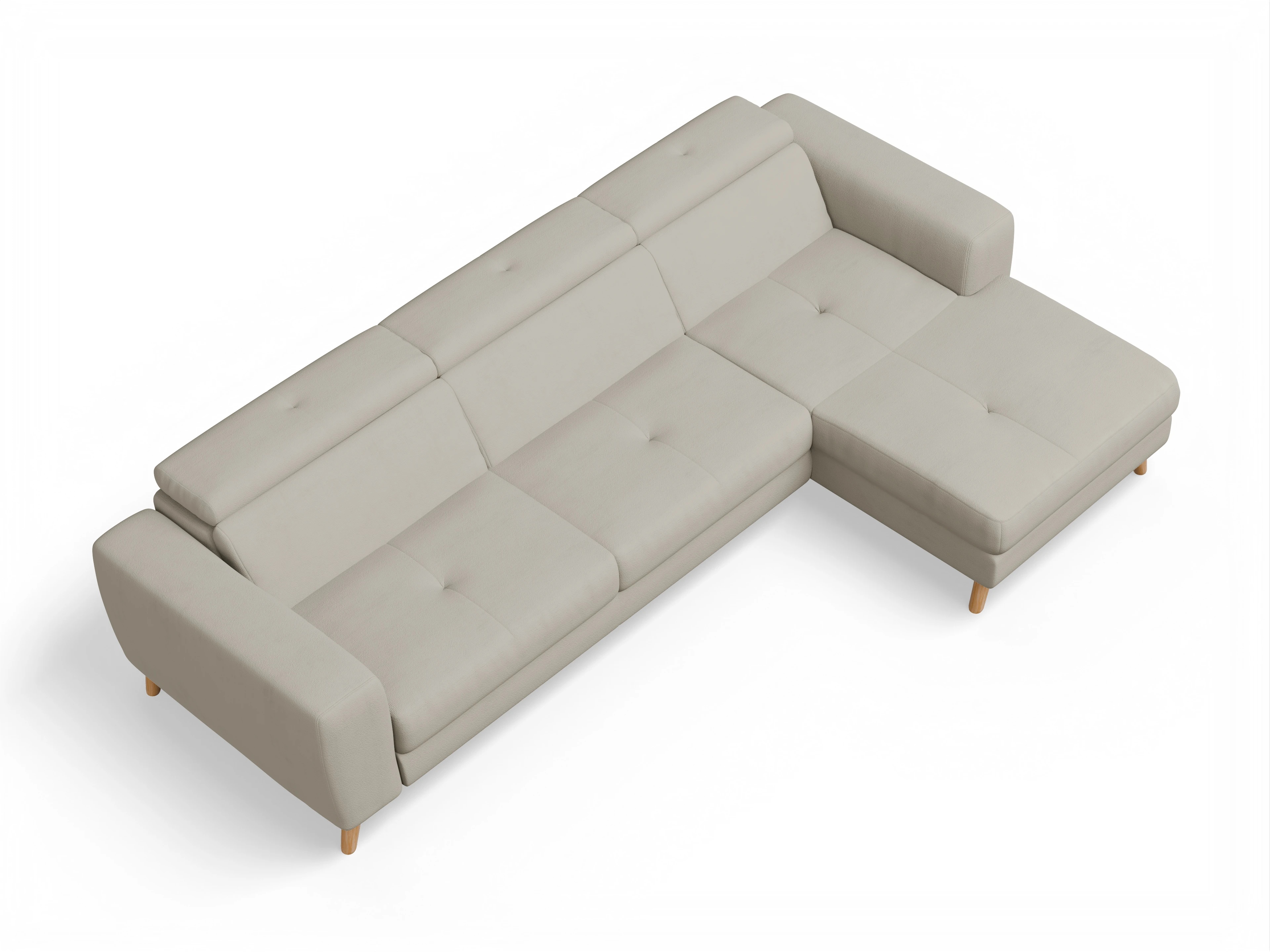 Ansicht des Produktes Capua Ecksofa rechts Abschluss offen in Stoff Beige