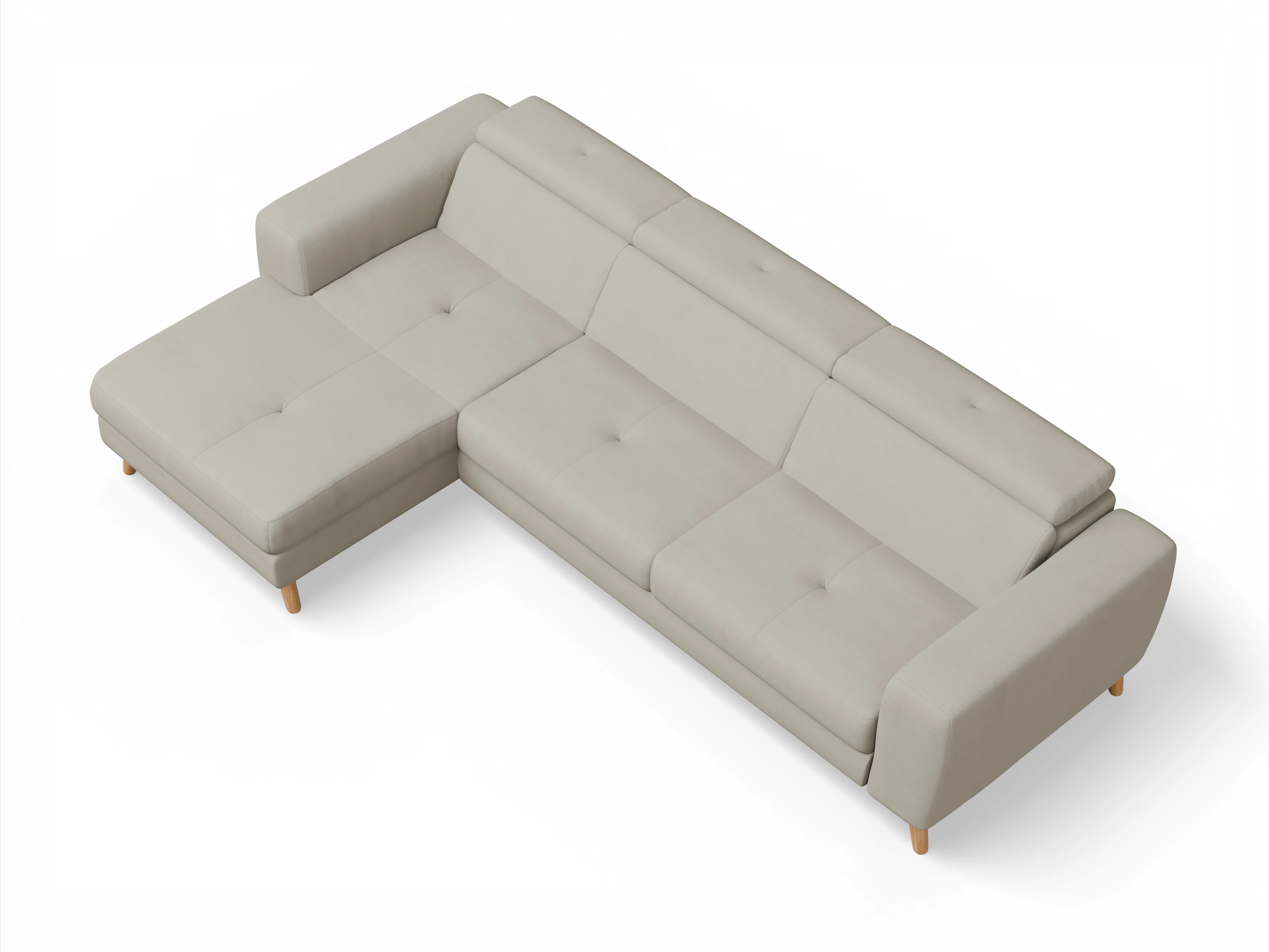 Ansicht des Produktes Capua Ecksofa links Abschluss offen in Stoff Beige