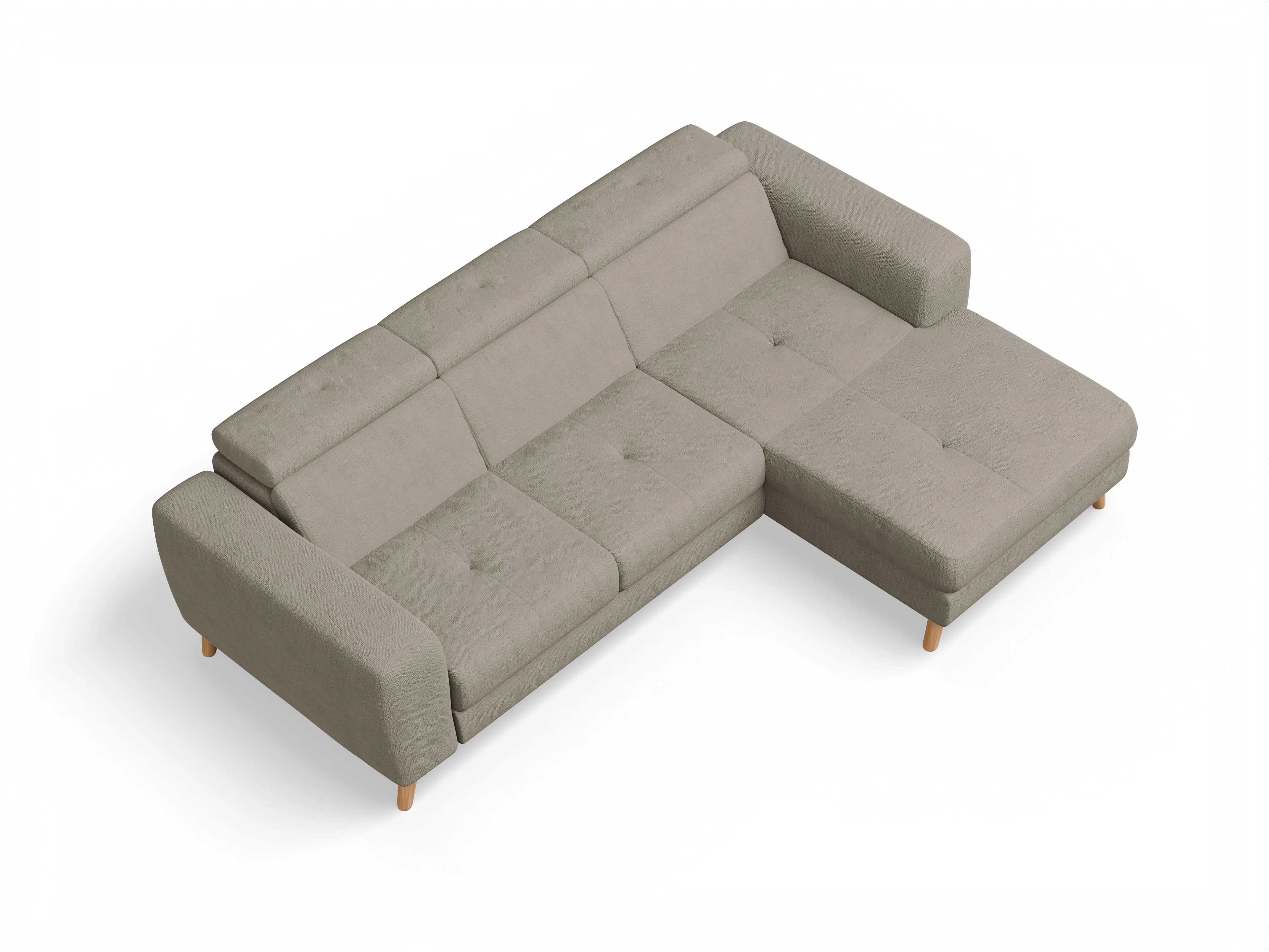 Ansicht des Produktes Capua Ecksofa rechts Abschluss offen in Stoff Braun