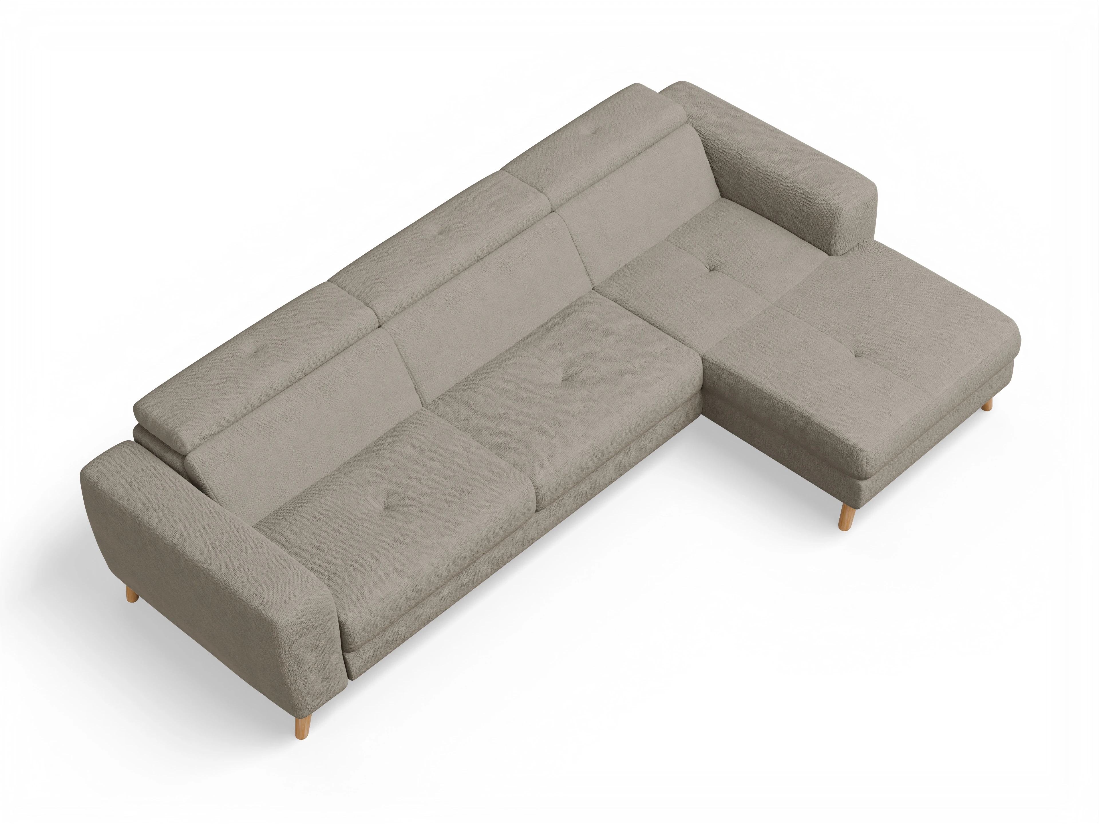 Ansicht des Produktes Capua Ecksofa rechts Abschluss offen in Stoff Braun