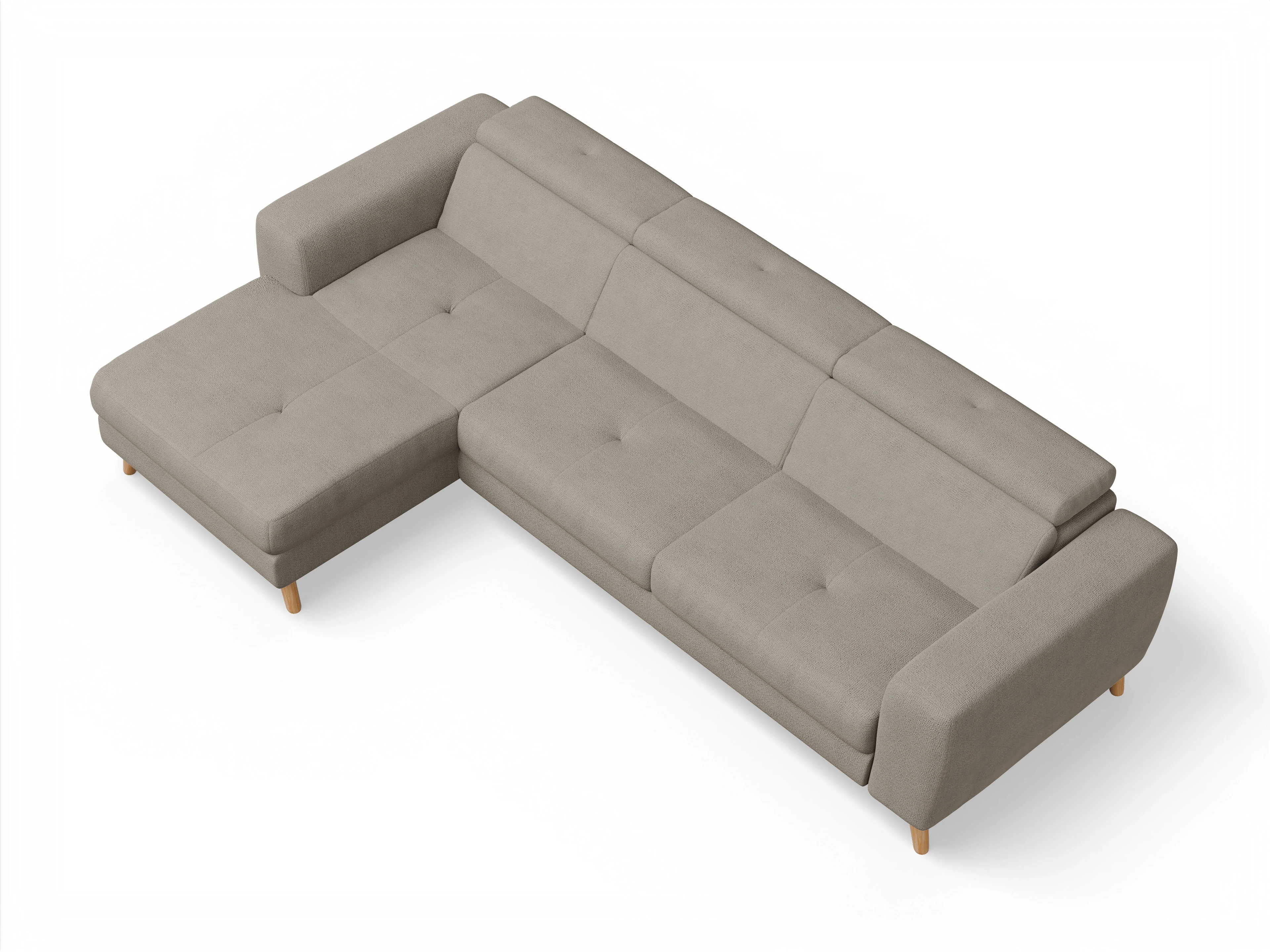 Ansicht des Produktes Capua Ecksofa links Abschluss offen in Stoff Braun