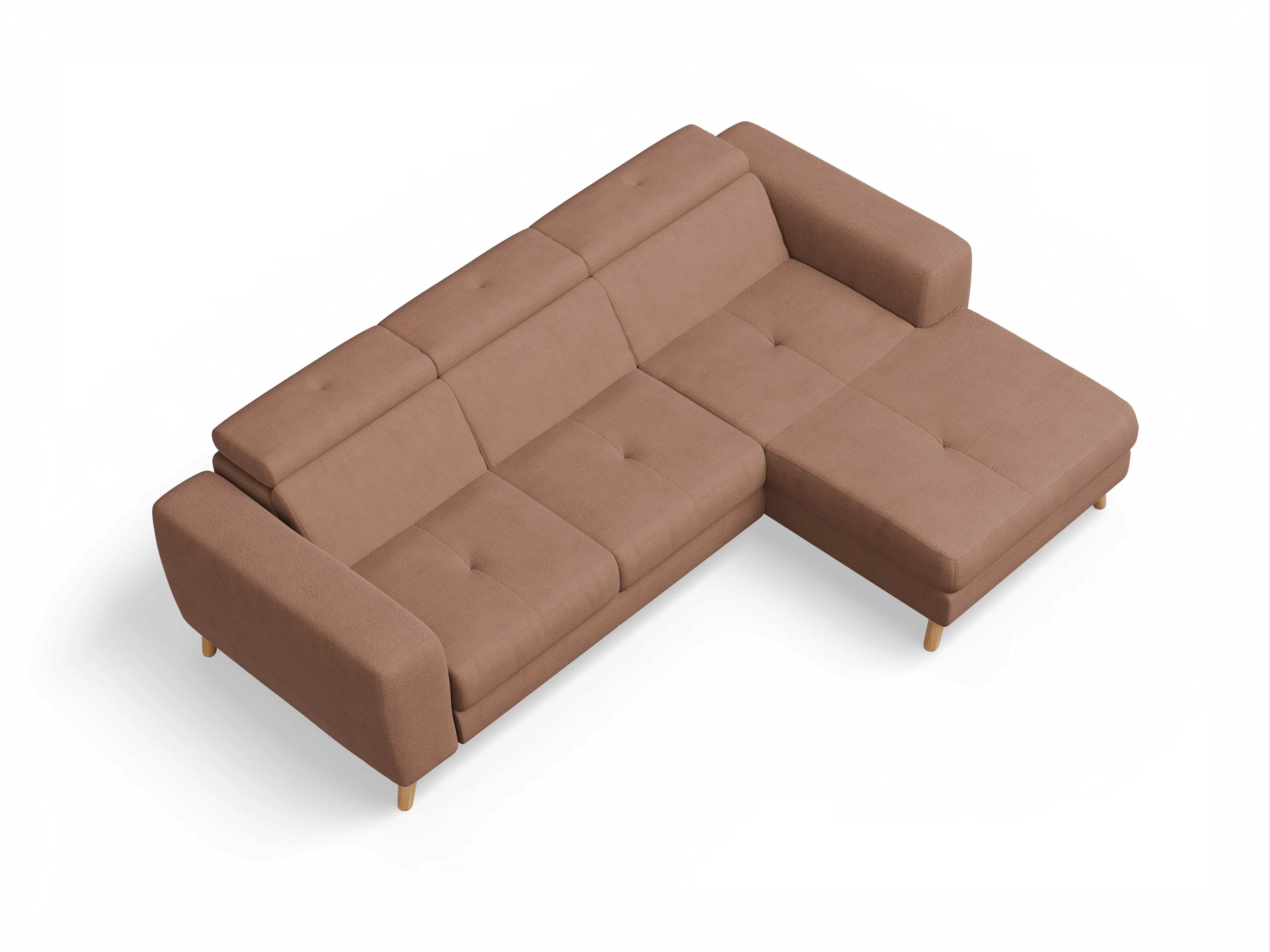 Ansicht des Produktes Capua Ecksofa rechts Abschluss offen in Stoff Orange