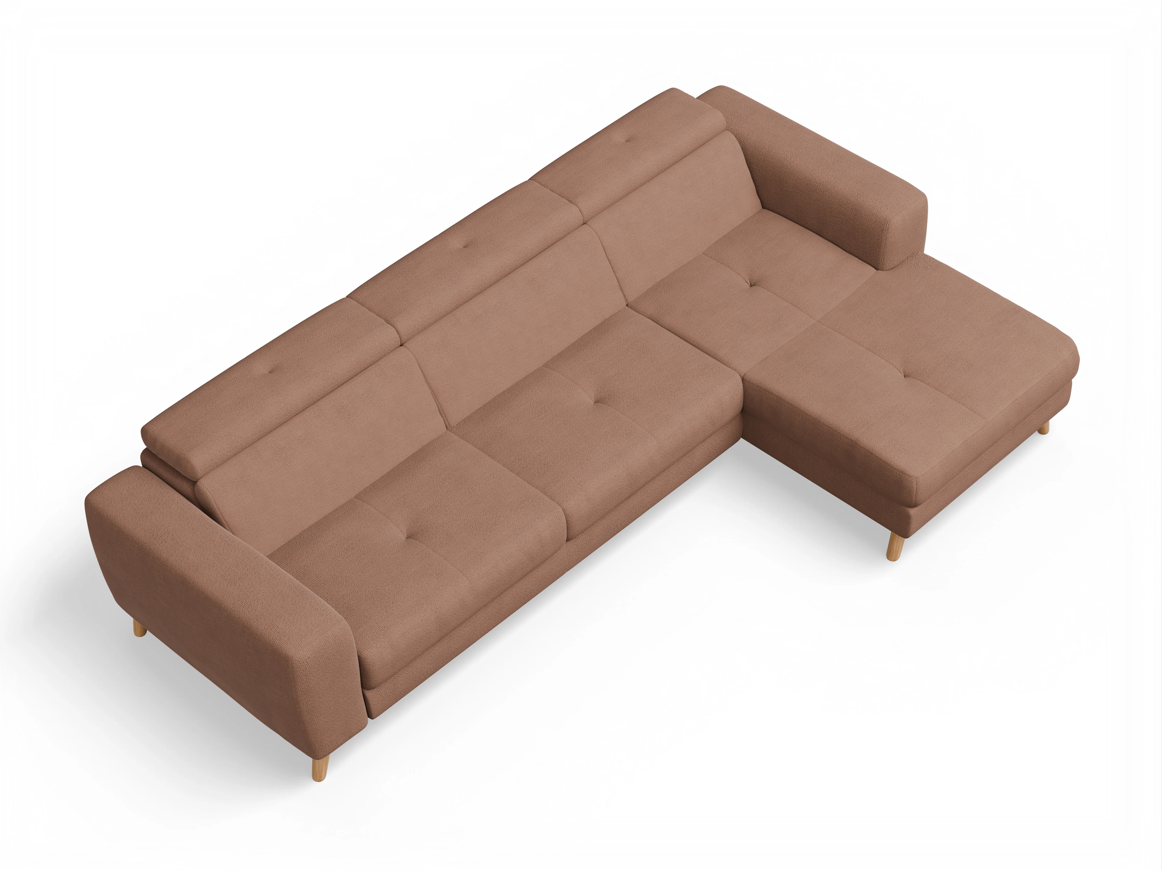 Ansicht des Produktes Capua Ecksofa rechts Abschluss offen in Stoff Orange