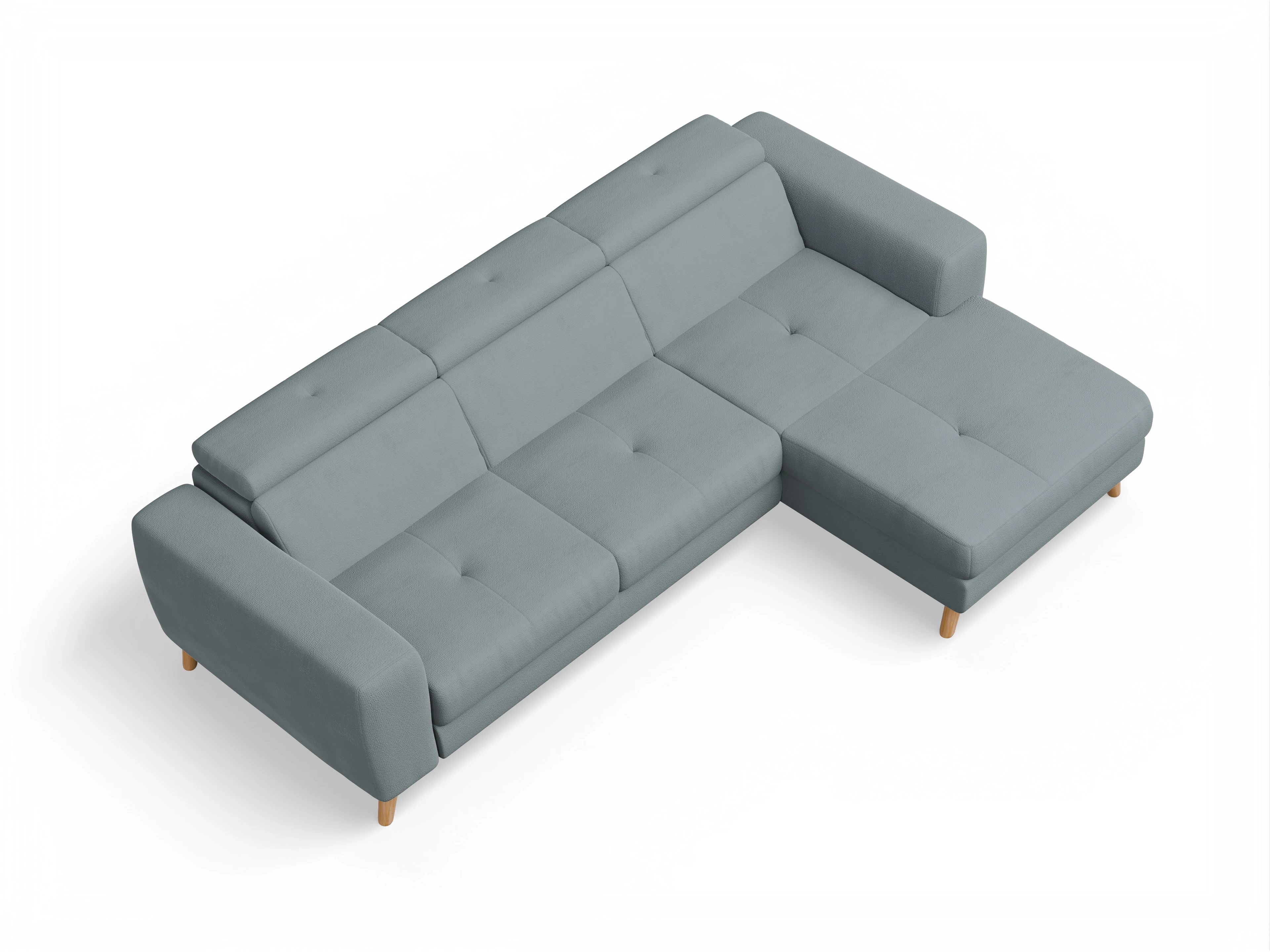 Ansicht des Produktes Capua Ecksofa rechts Abschluss offen in Stoff Blau