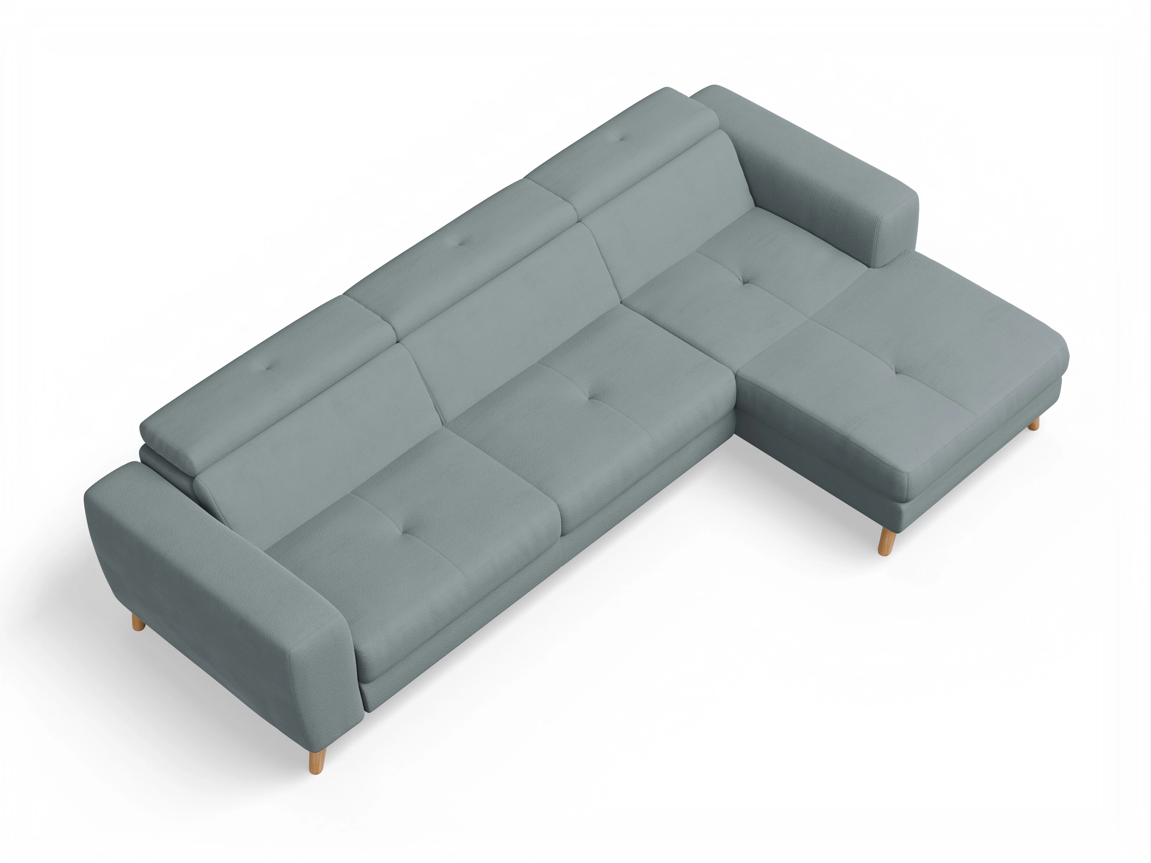 Ansicht des Produktes Capua Ecksofa rechts Abschluss offen in Stoff Blau