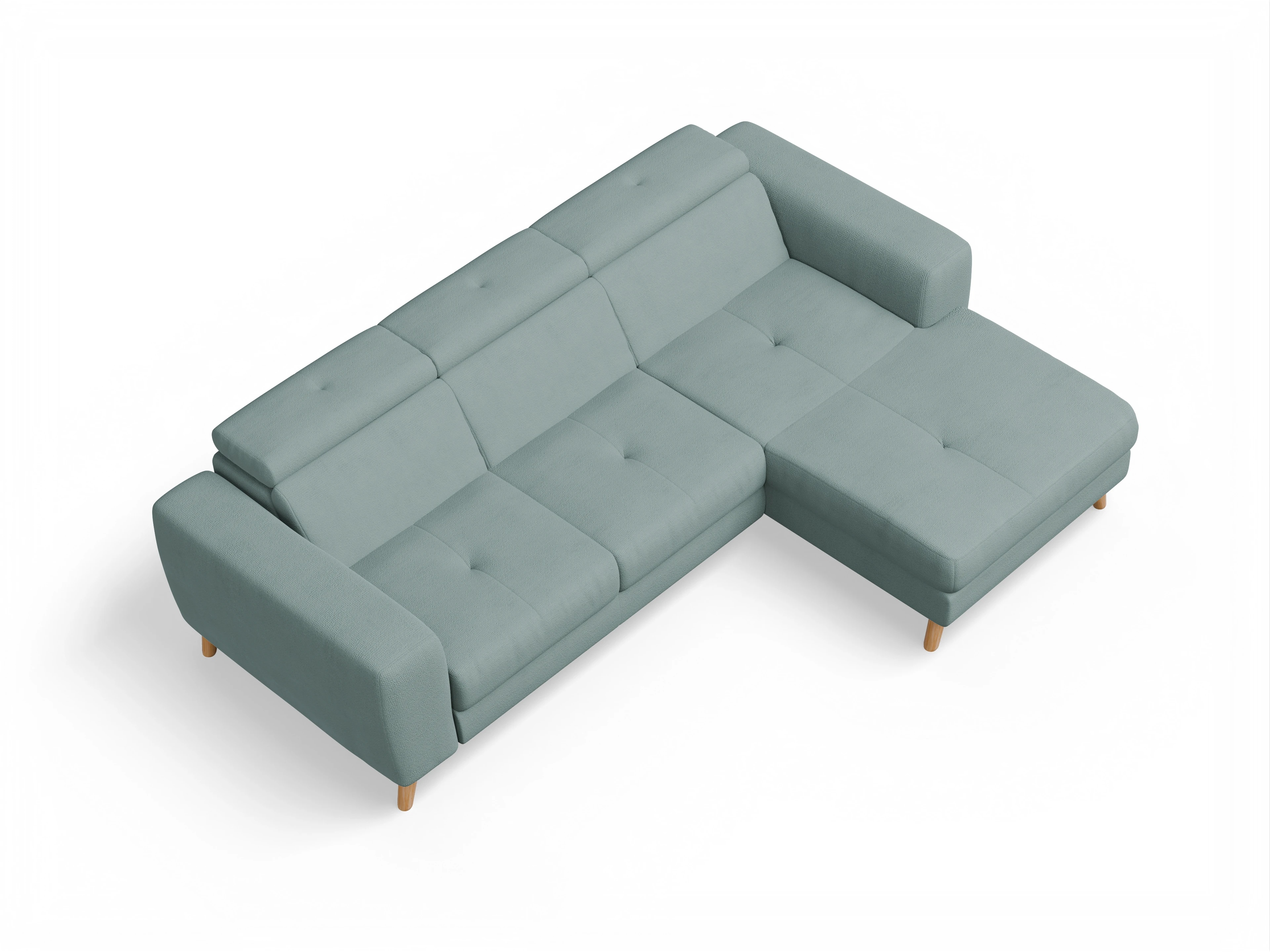 Ansicht des Produktes Capua Ecksofa rechts Abschluss offen in Stoff Blau