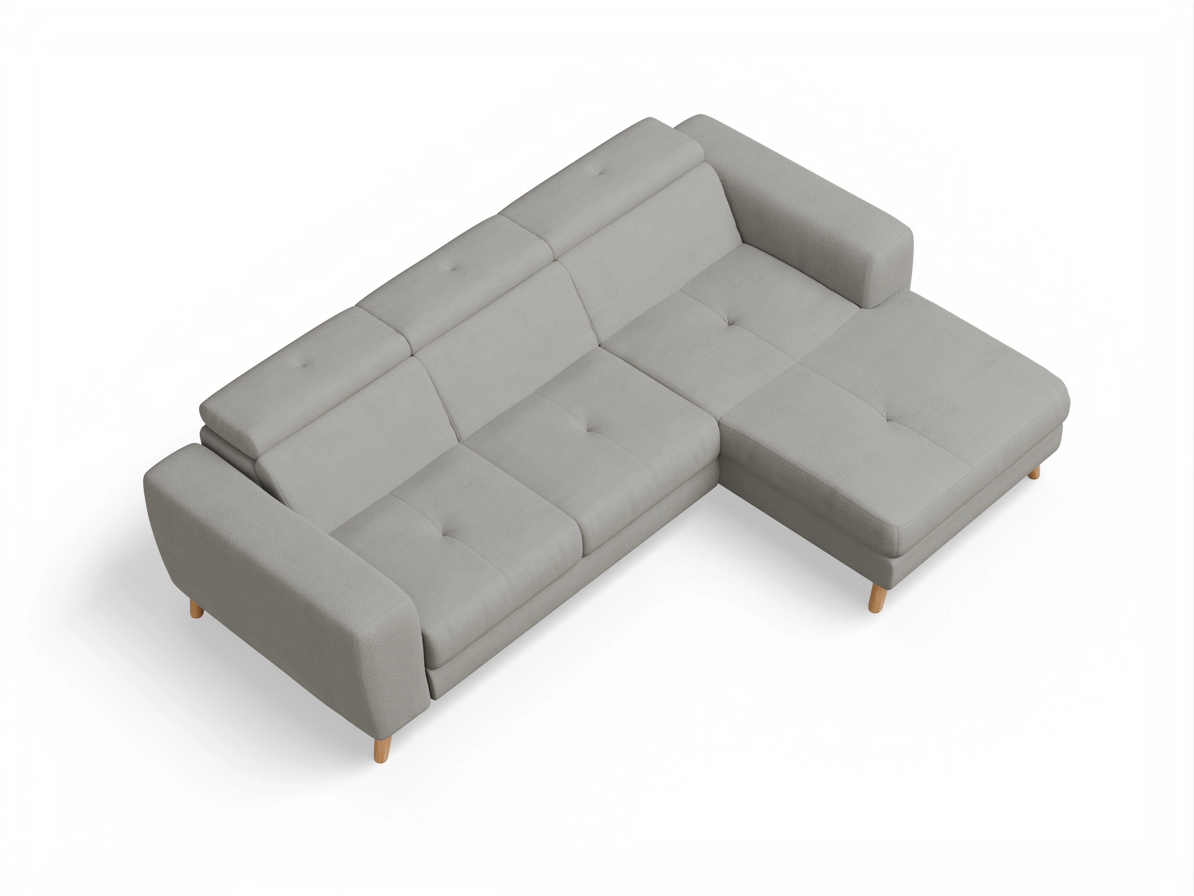 Ansicht des Produktes Capua Ecksofa rechts Abschluss offen in Stoff Grau