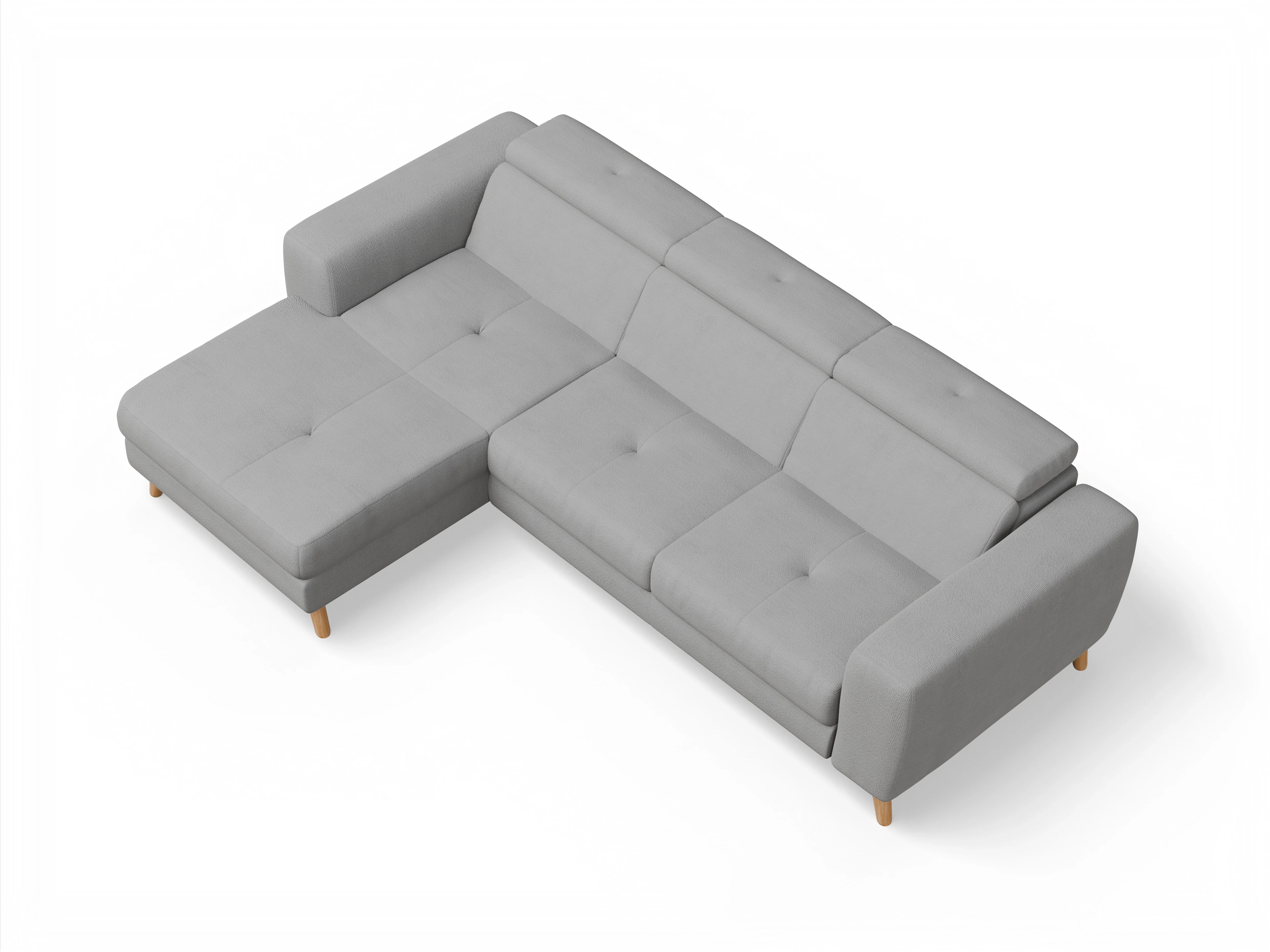 Ansicht des Produktes Capua Ecksofa links Abschluss offen in Stoff Grau