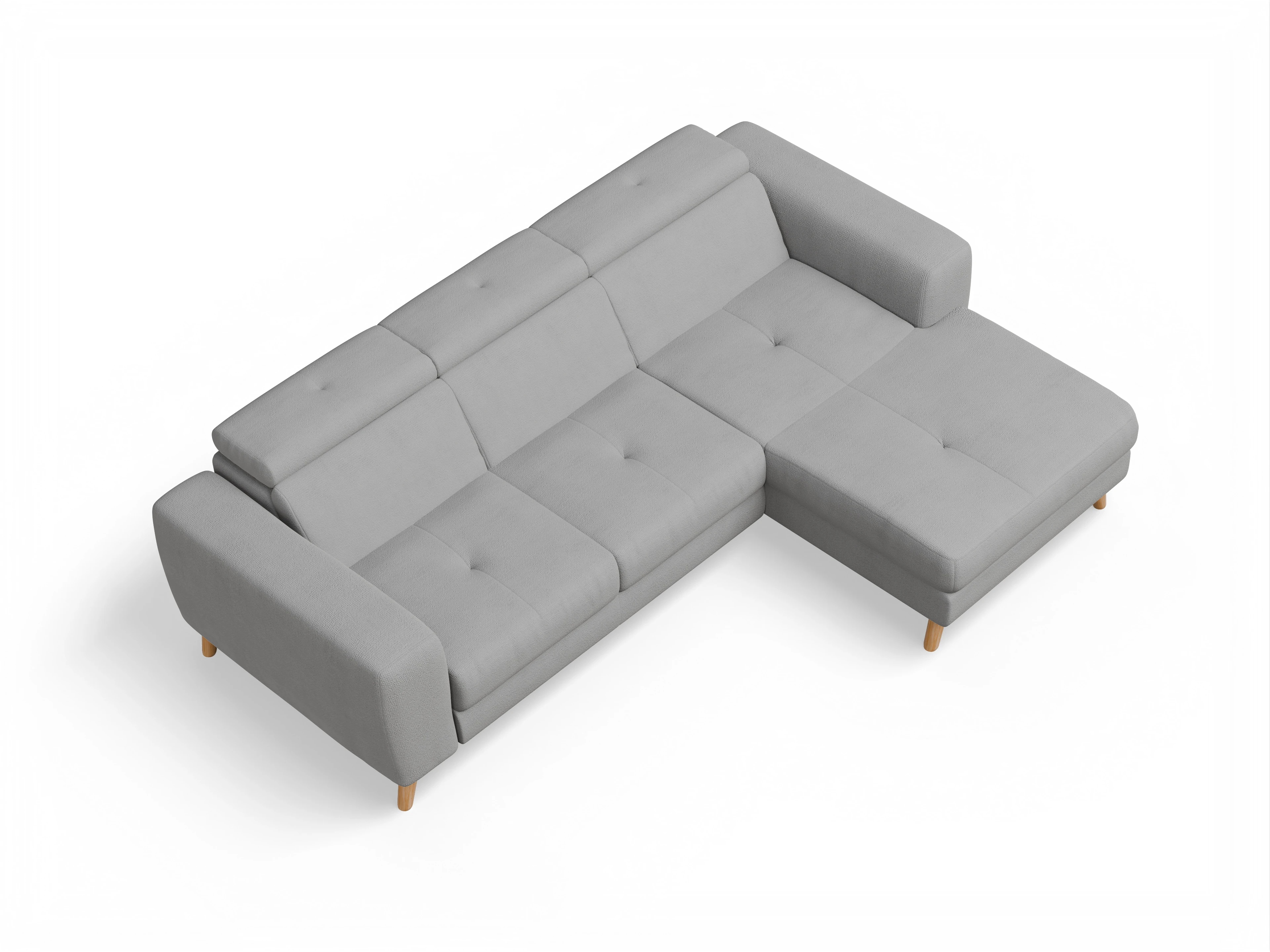 Ansicht des Produktes Capua Ecksofa rechts Abschluss offen in Stoff Grau