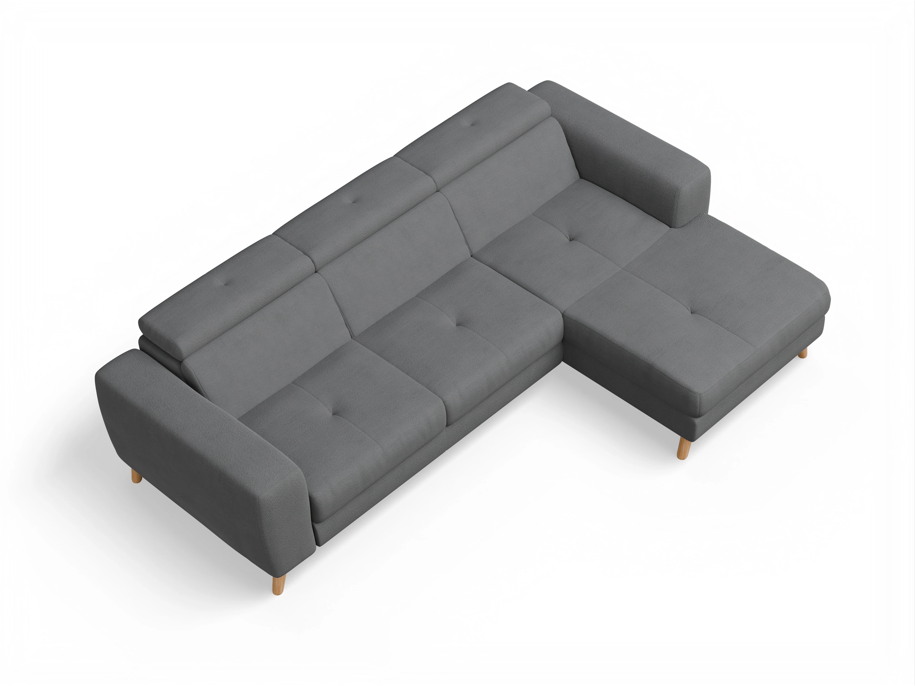 Ansicht des Produktes Capua Ecksofa rechts Abschluss offen in Stoff Grau