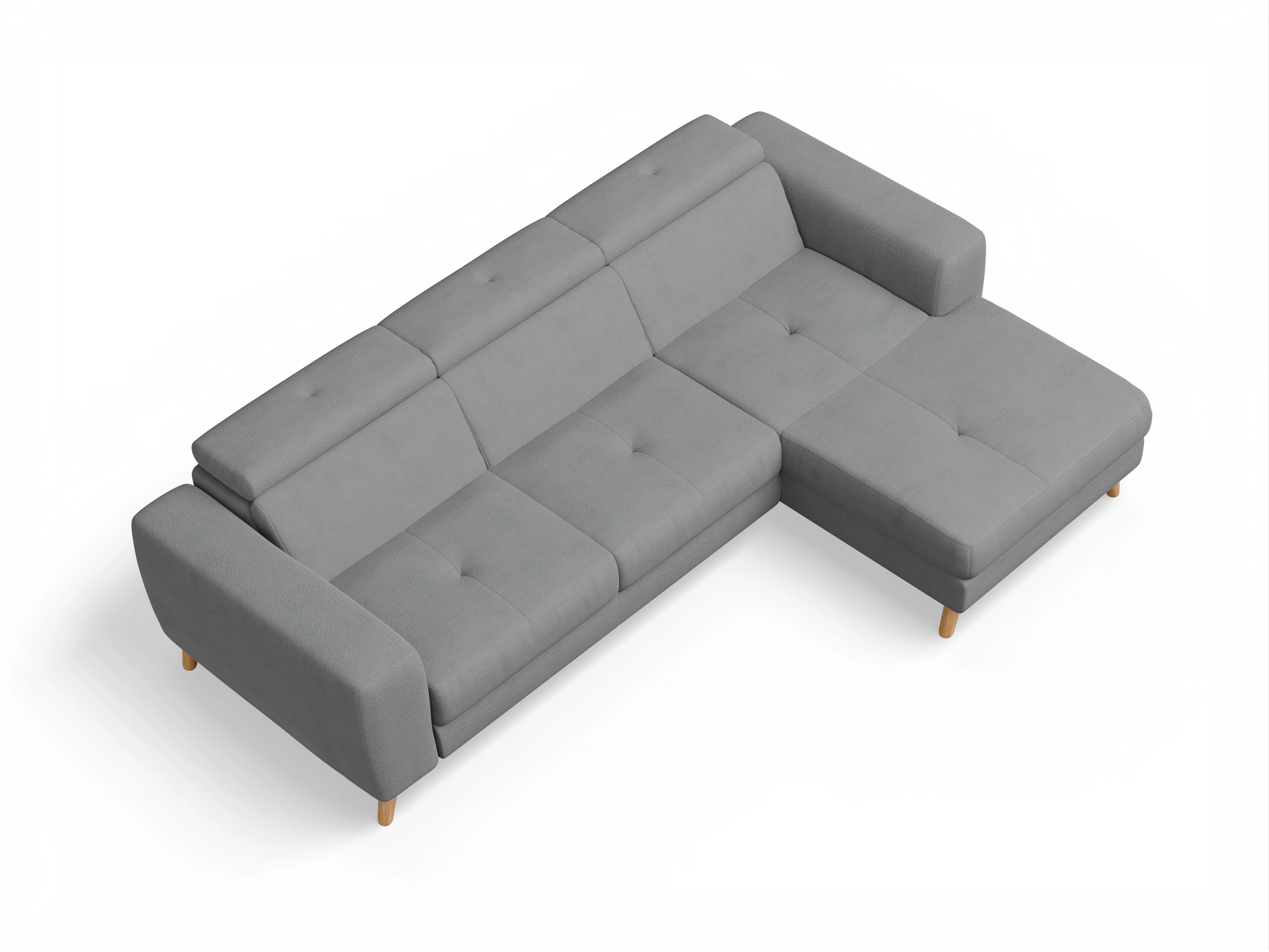 Ansicht des Produktes Capua Ecksofa rechts Abschluss offen in Stoff Grau