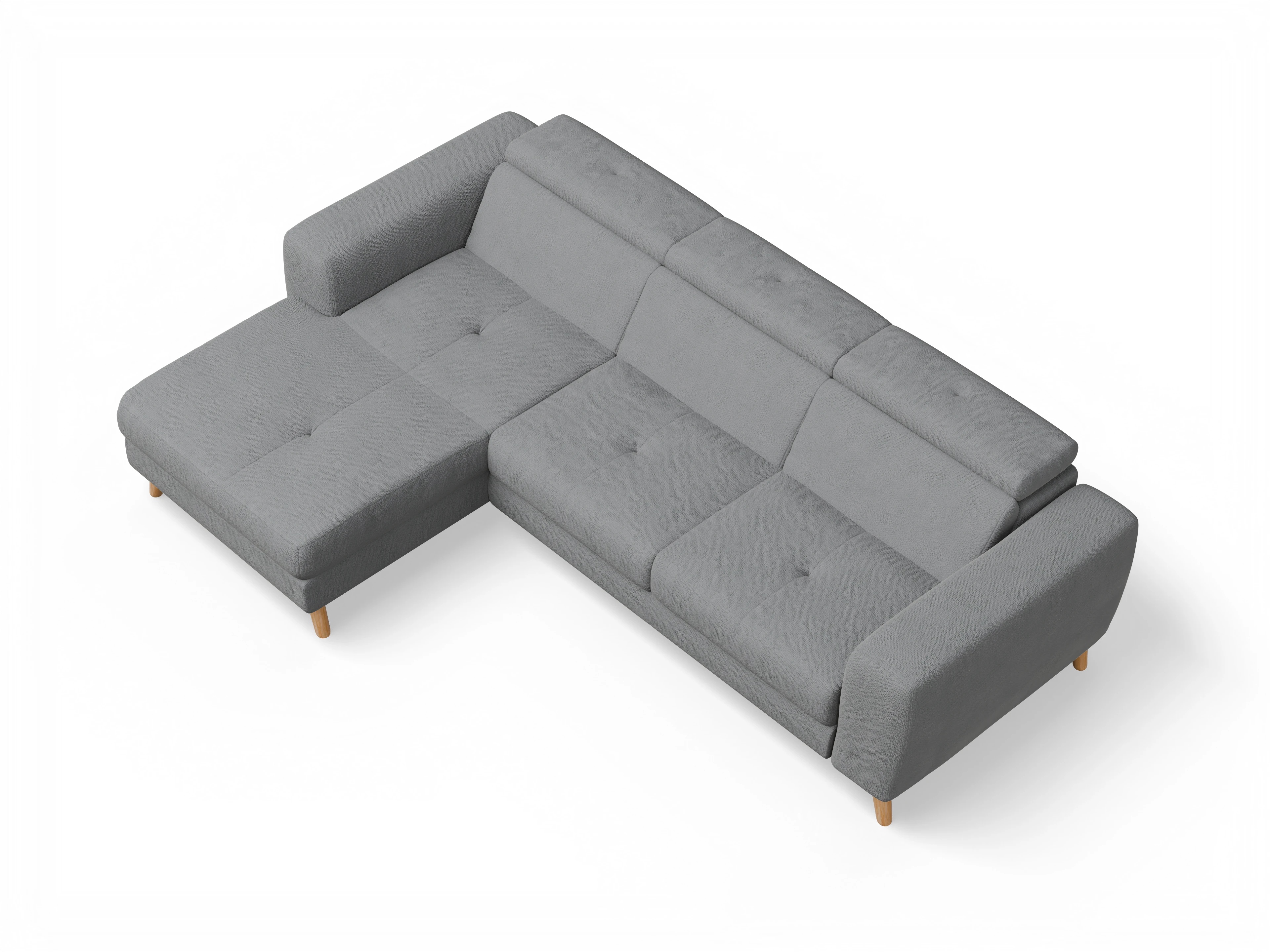 Ansicht des Produktes Capua Ecksofa links Abschluss offen in Stoff Grau