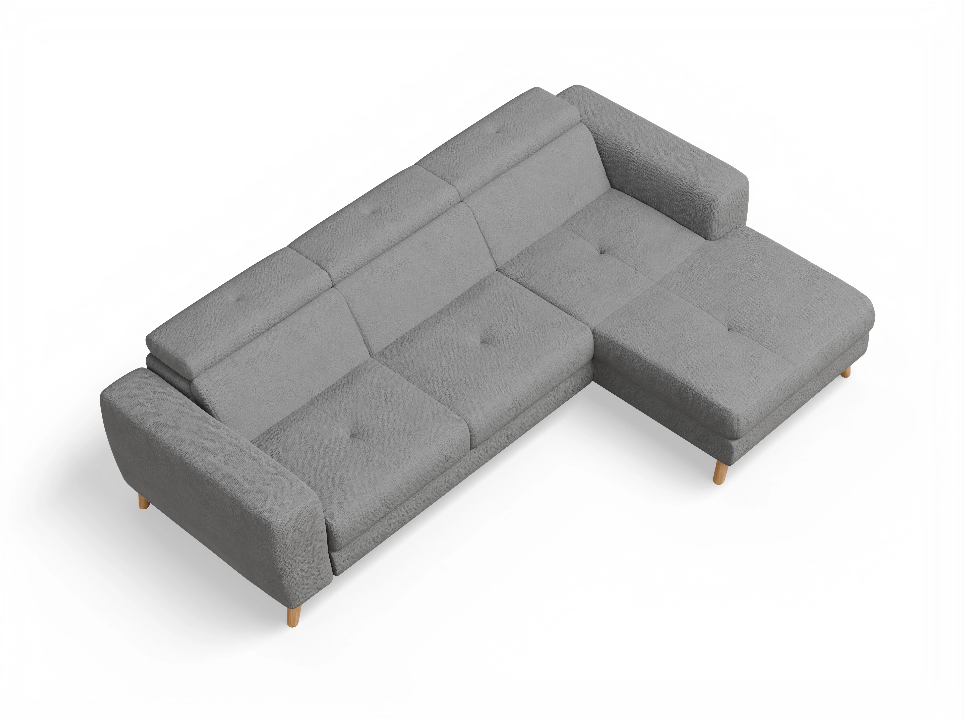 Ansicht des Produktes Capua Ecksofa rechts Abschluss offen in Stoff Grau