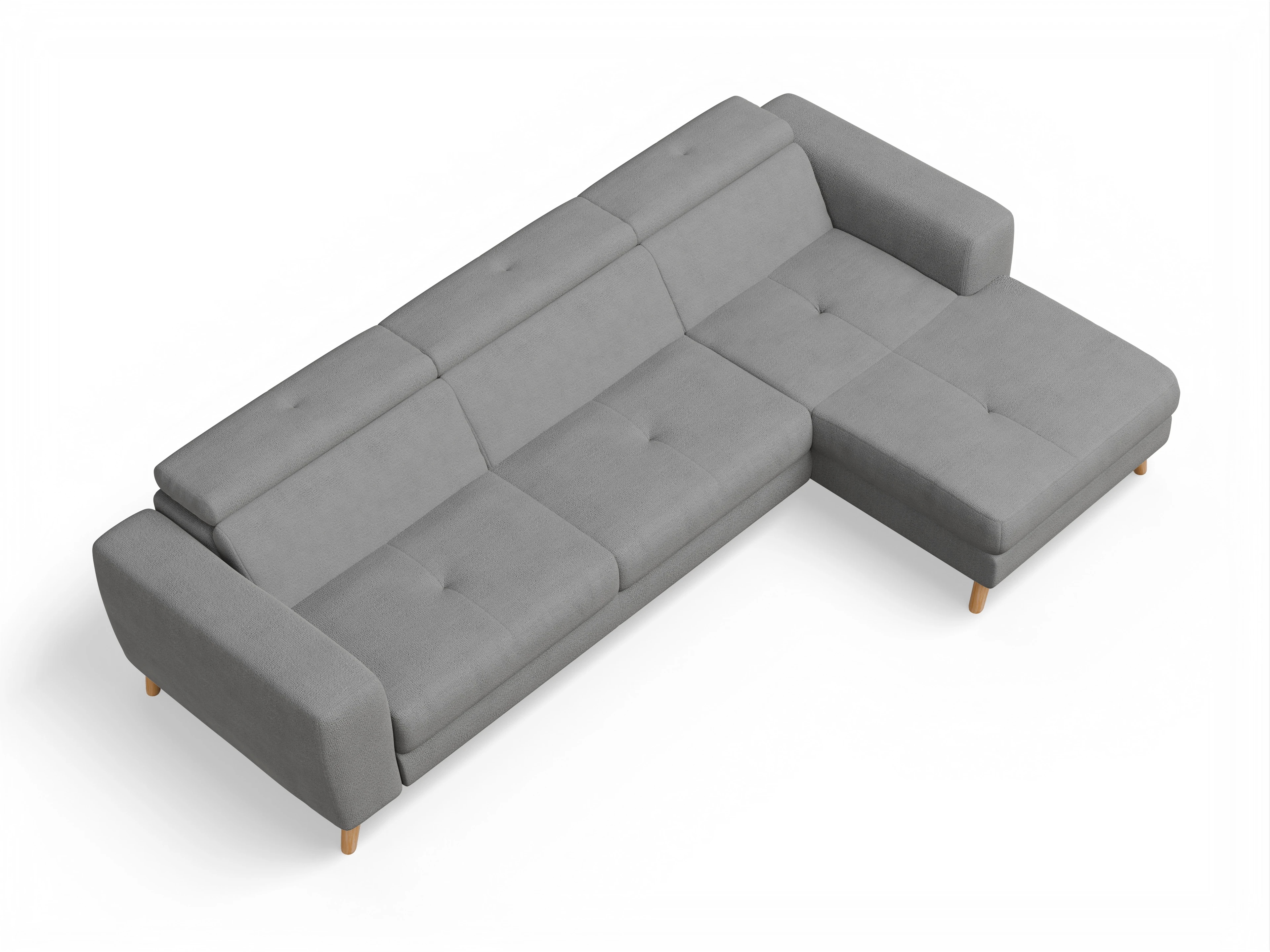 Ansicht des Produktes Capua Ecksofa rechts Abschluss offen in Stoff Grau