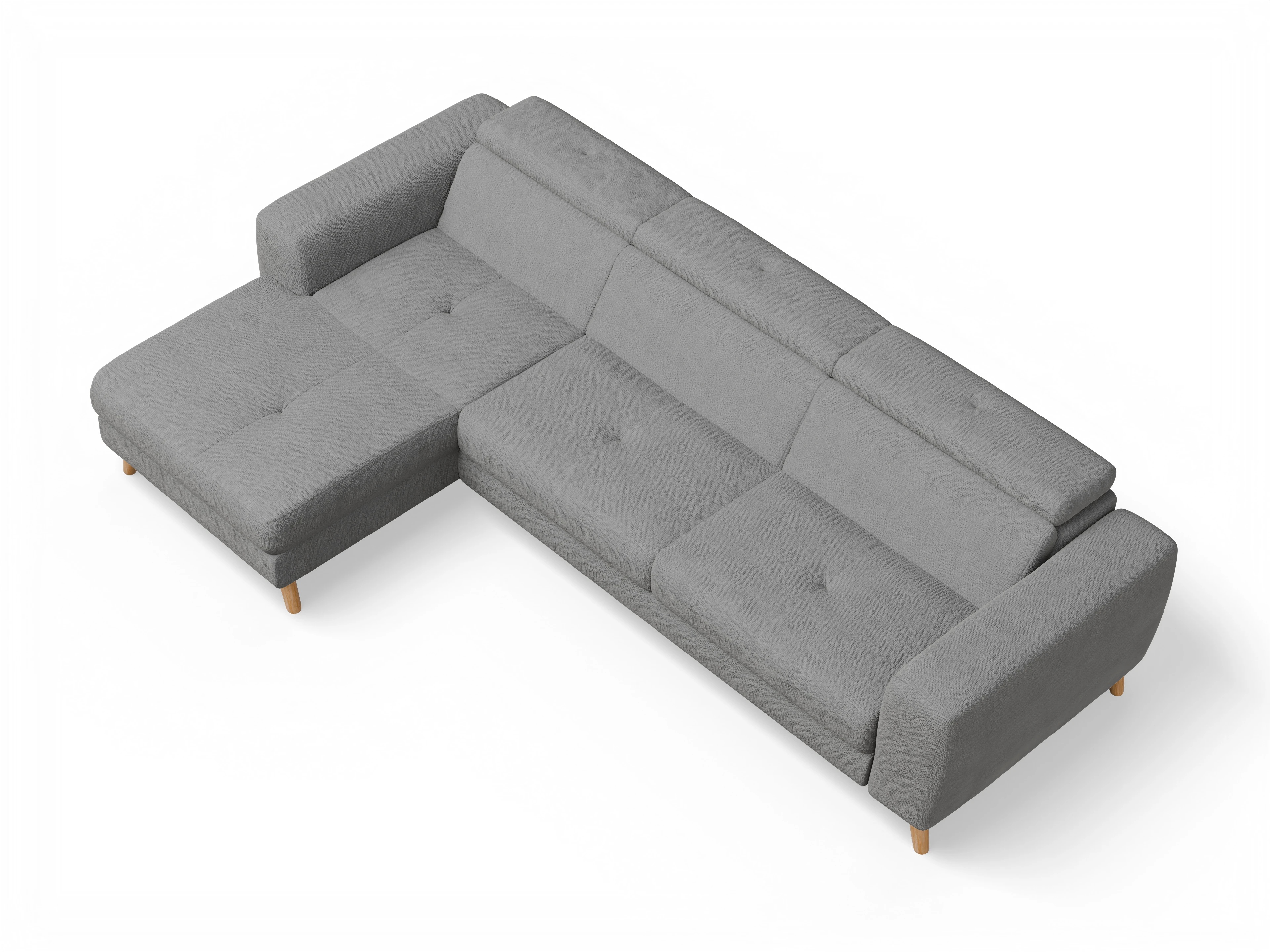 Ansicht des Produktes Capua Ecksofa links Abschluss offen in Stoff Grau